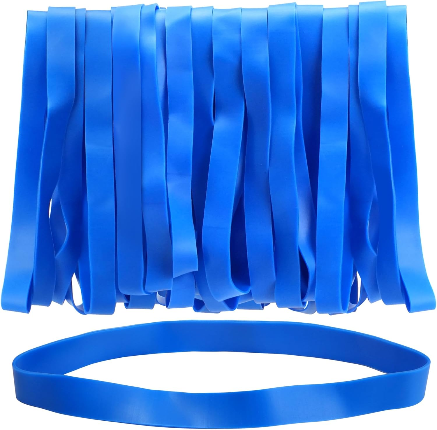 Large Rubber Bands 30Pcs Size #107 Big Wide Elastic Bands Heavy Duty Blue Long