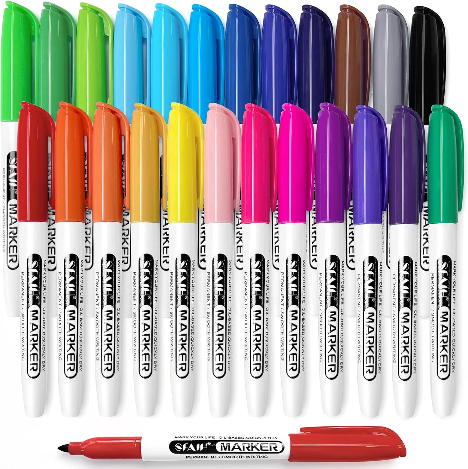 24 Colors Permanent Markers Fine Point, Art Coloring & Crafts & Mark