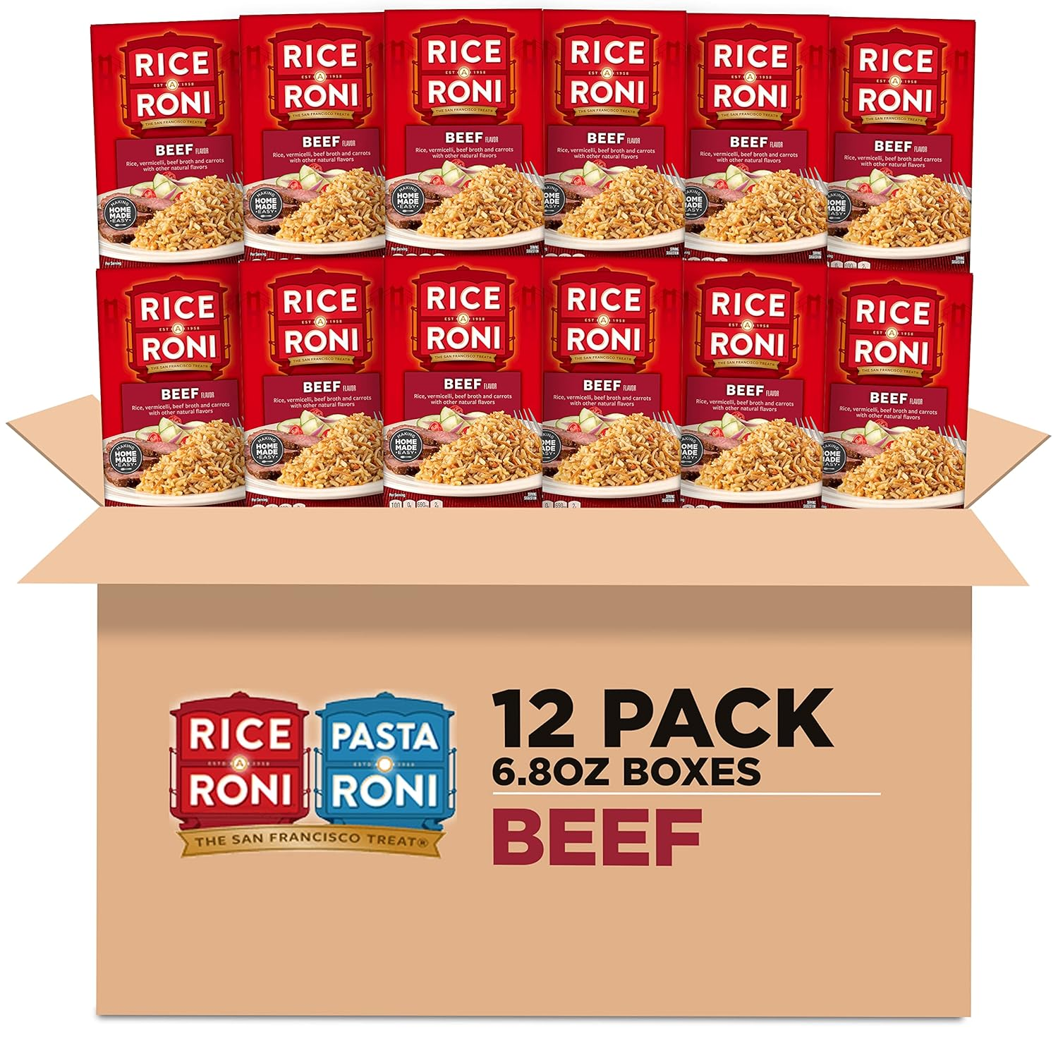 Rice a Roni, Beef, 6.8Oz Boxes (12 Pack)