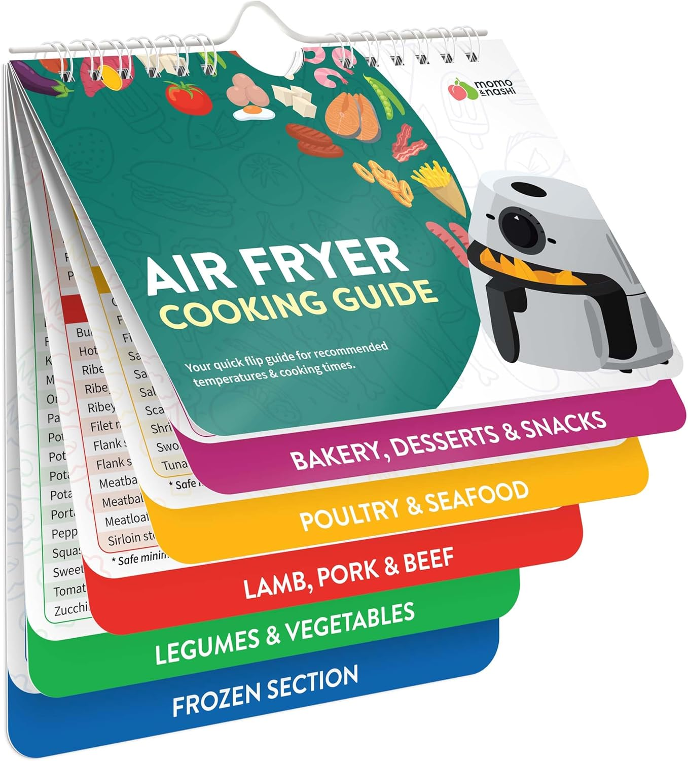 Air Fryer Cheat Sheet Magnets Cooking Guide Booklet - Air Fryer Cookbooks - Air Fryer Liners - Air Fryer Accessories - Air Fryers Kitchen Gadgets 2025 - Gifts for Mom Wife Daughter Grandma