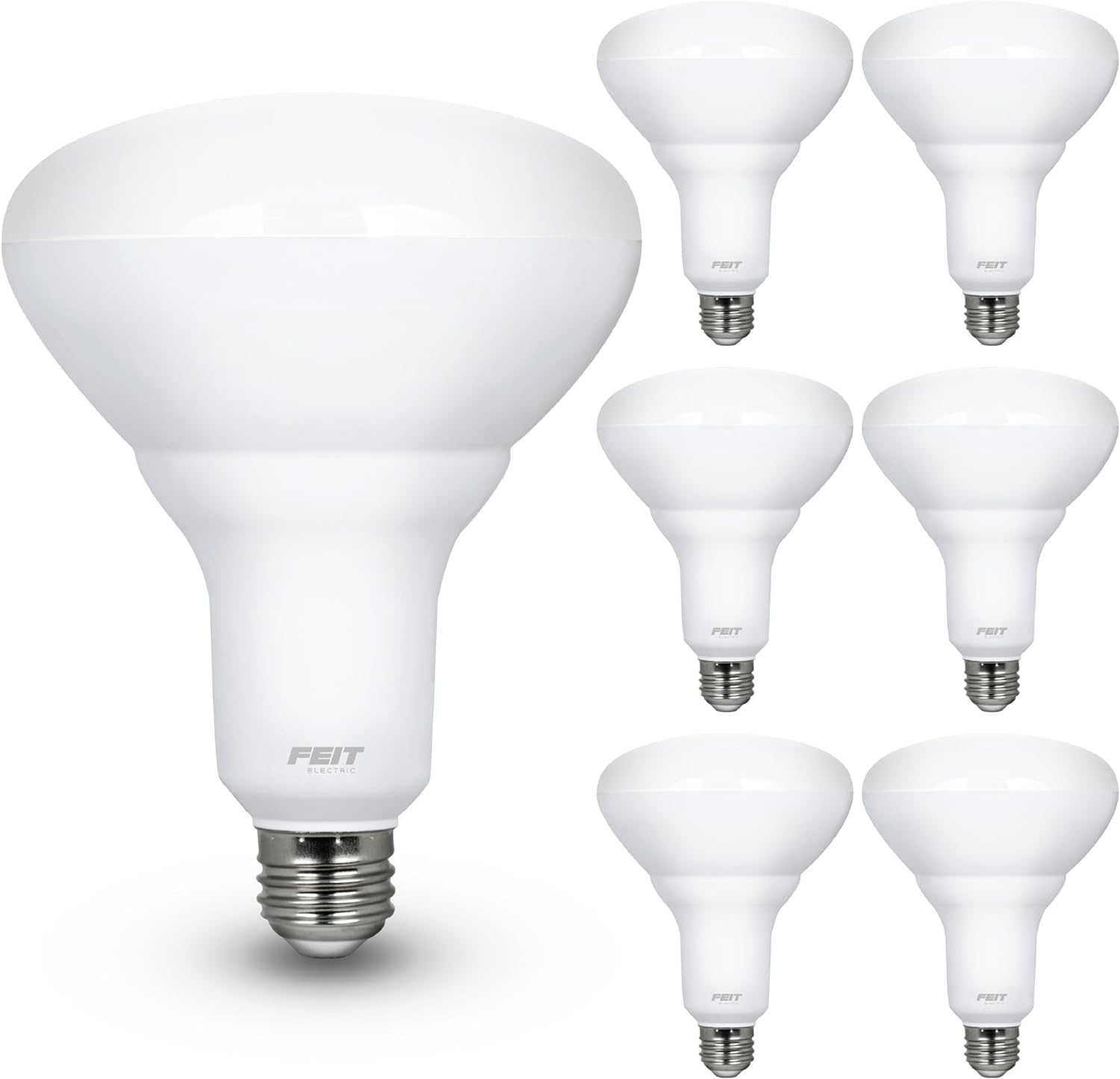 LED BR40 Bulbs, Dimmable, 65W Equivalent, 10 Year Life, 850 Lumens, E26 Base, 2700K Soft White, Flood Lights, Recessed Can Light Bulbs, Damp Rated, UL Listed, 6 Pack, BR40DM/10KLED/2/3