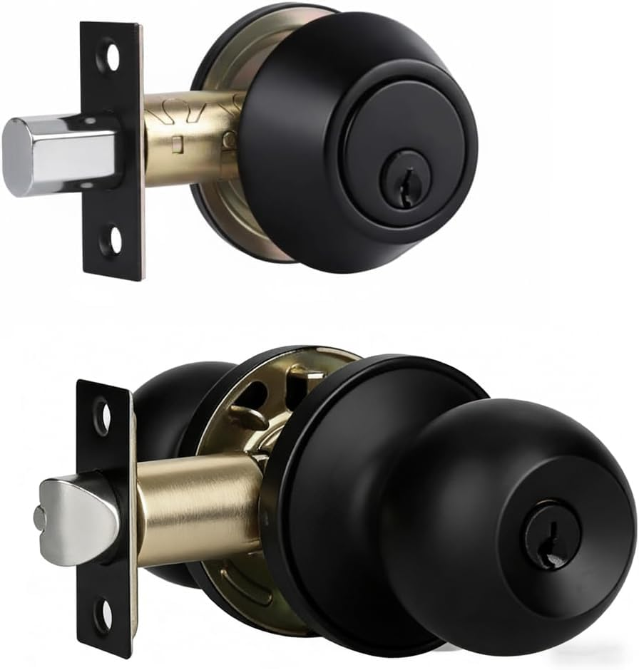 Front Door Lock Set Exterior Door Lock Set with Deadbolt Single Cylinder