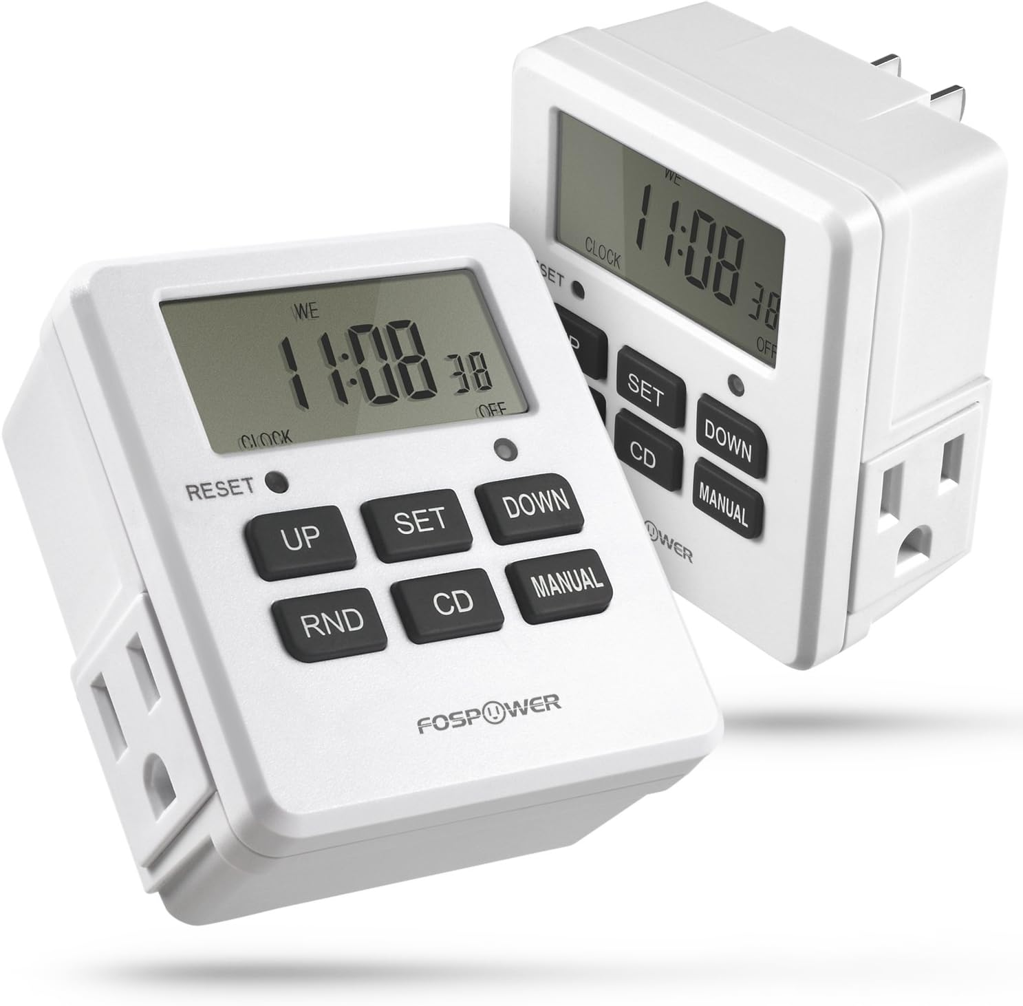 7 Day Digital Timers for Electrical Outlets Indoor Heavy Duty Dual ...