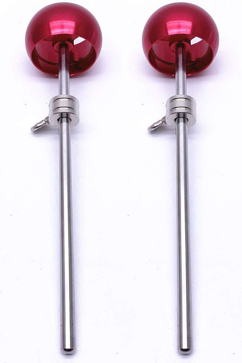 Jiayouy 2 Pieces Bass Drum Pedal Beater Aluminum Alloy Hammer Head Percussion Instrument Accessory Part Red 1