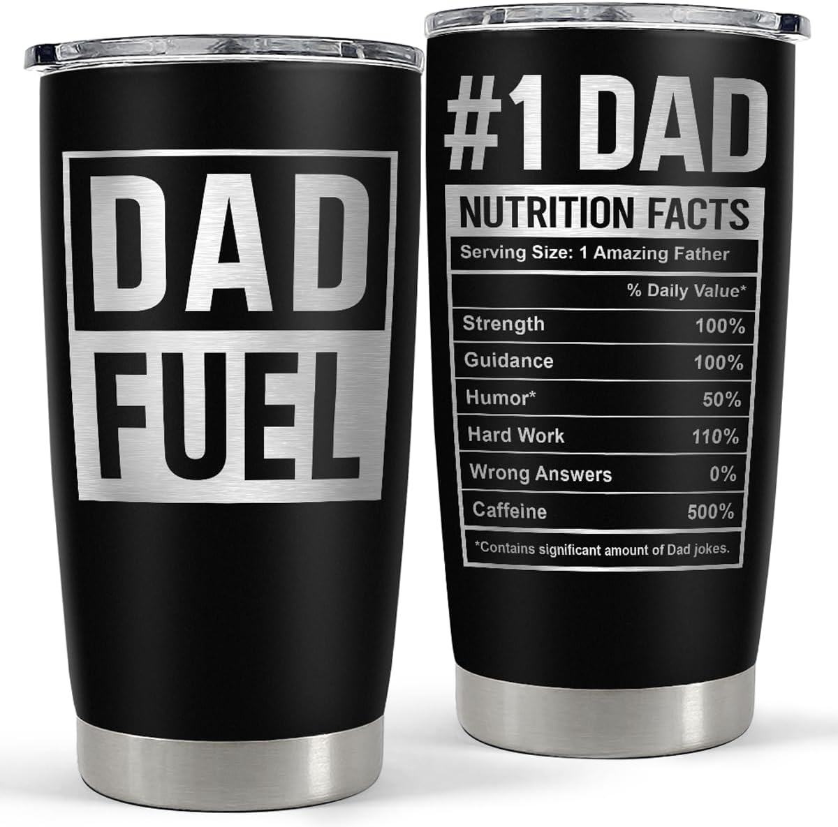 Dad Tumbler 20Oz, Dad Fuel Cup Stainless Steel Insulated Tumblers, Coffee Mug Cups for Best Dads from Daughter Son, Gifts for Birthday Christmas Fathers Day