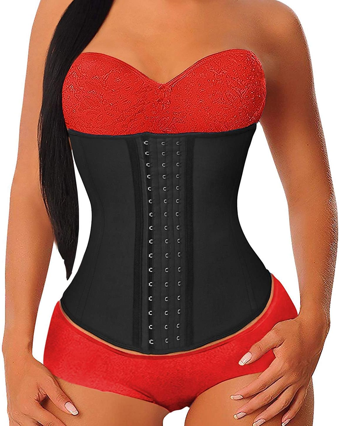YIANNA Waist Trainer for Women Latex Underbust Waist Cincher Corset Sport Girdle Hourglass Body Shaper
