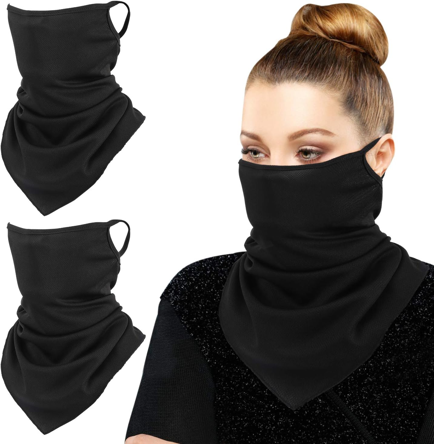 Scarf Mask Bandana 3-Pack with Ear Loops
