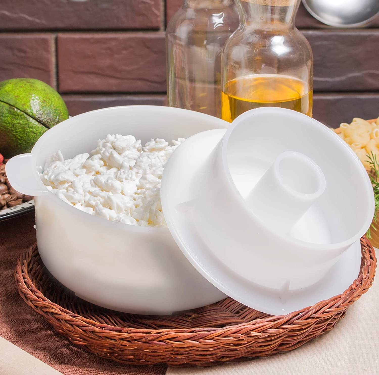 Gouda Hard Cheese Making Mold Large for Press Cow Goat Milk Cheesemaking Cow Goat Milk Cheese Making Kits and Supplies Cheesecloth Cheese Kitchen Tools