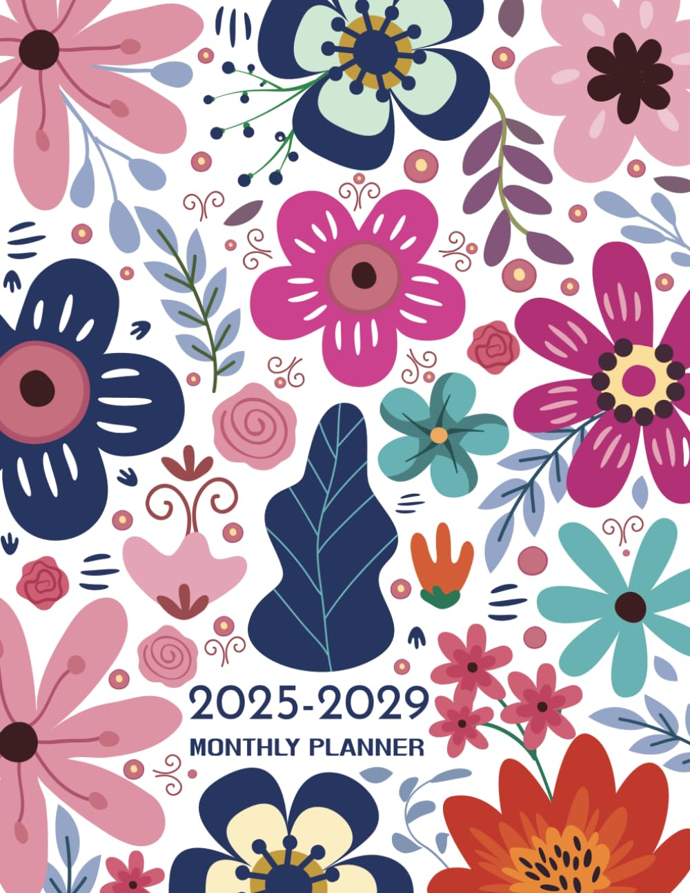 2025-2029 Monthly Planner: Two Pages Month Five-year Calendar Schedule Organizer