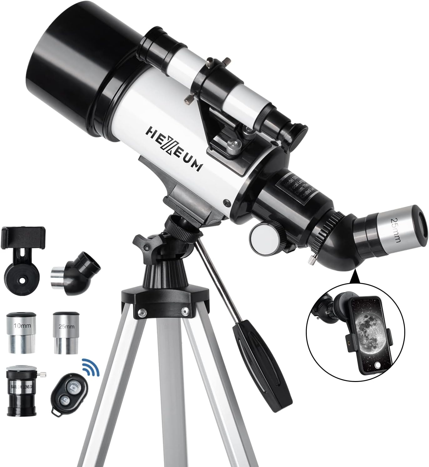 70mm Aperture 500mm Telescope Astronomical Refracting Portable With Tripod NEW