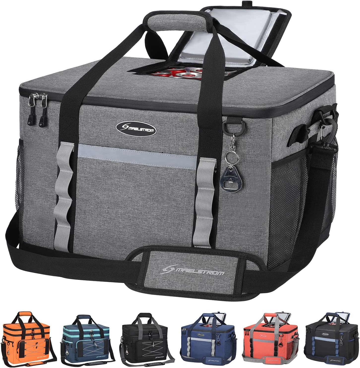 Maelstrom Cooler Bag, 30 Cans Beach Cooler, Large Leakproof Insulated Soft Cooler With Bottle Opener Ice Chest Portable Collapsible Cooler For Travel Ca 6632913 7657420