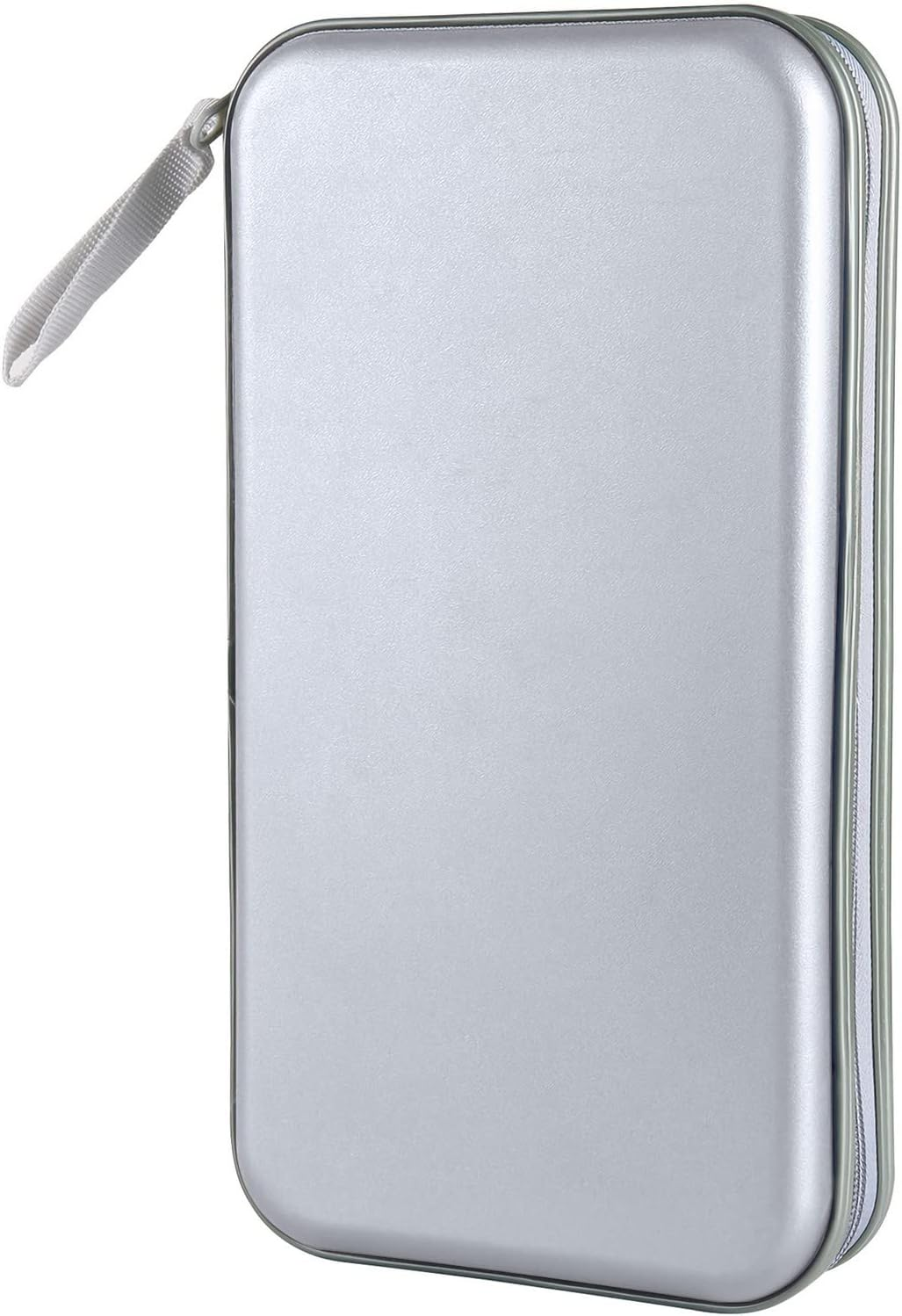 CD Case, Siveit DVD Case Holder 96 Capacity Hard Plastic CD DVD Disc Cases Storage Binder Wallet for Car Home Office Travel (Grey)