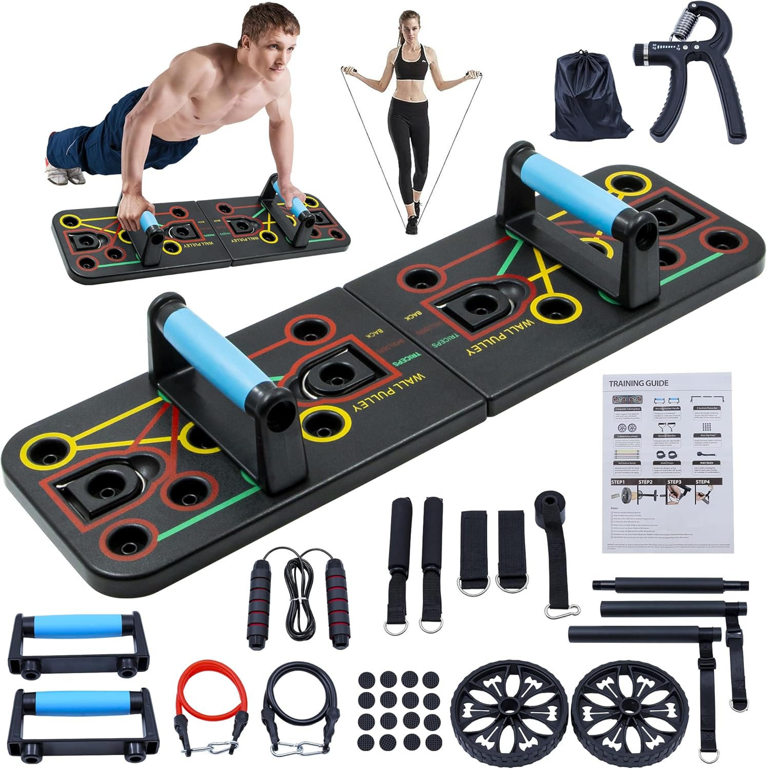 Elastique de résistance,Planche Push-Up 20 en 1,Équipement d'Exercice