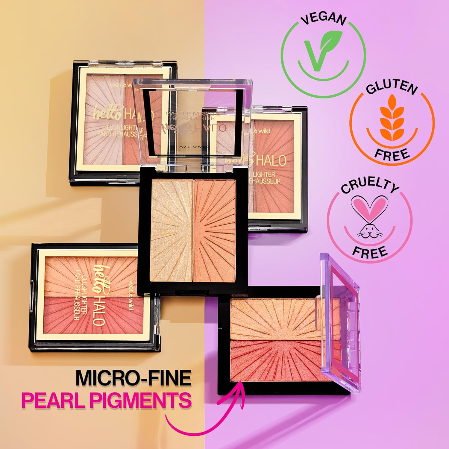 Wet n Wild MegaGlo Blushlighter, Blendable Blush & Highlighter Set, Shimmery ... - Picture 4 of 14
