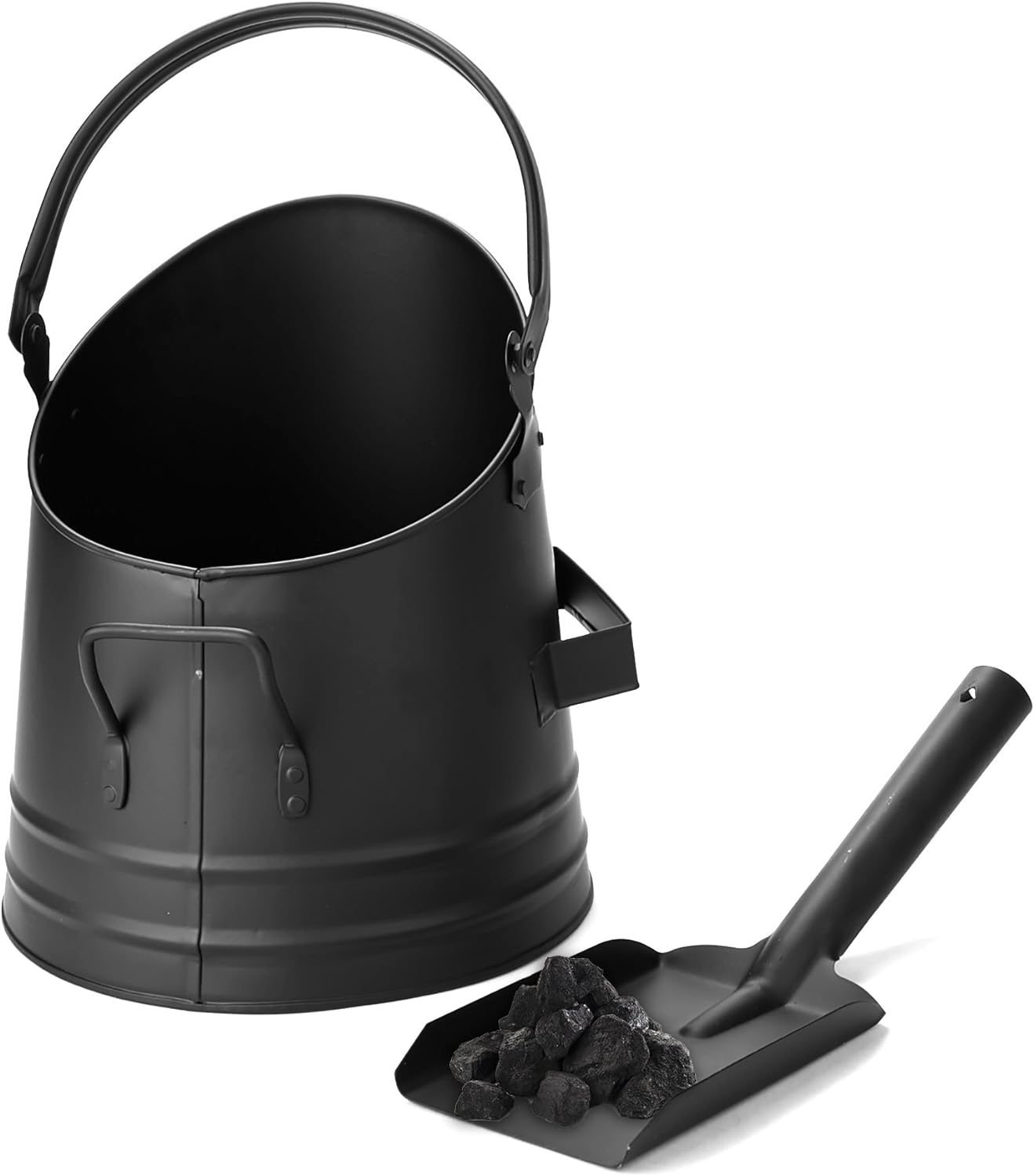 Mind Reader Fireplace Ash Bucket and Shovel, Wood Stove, Fireplace Accessories, Metal, 10