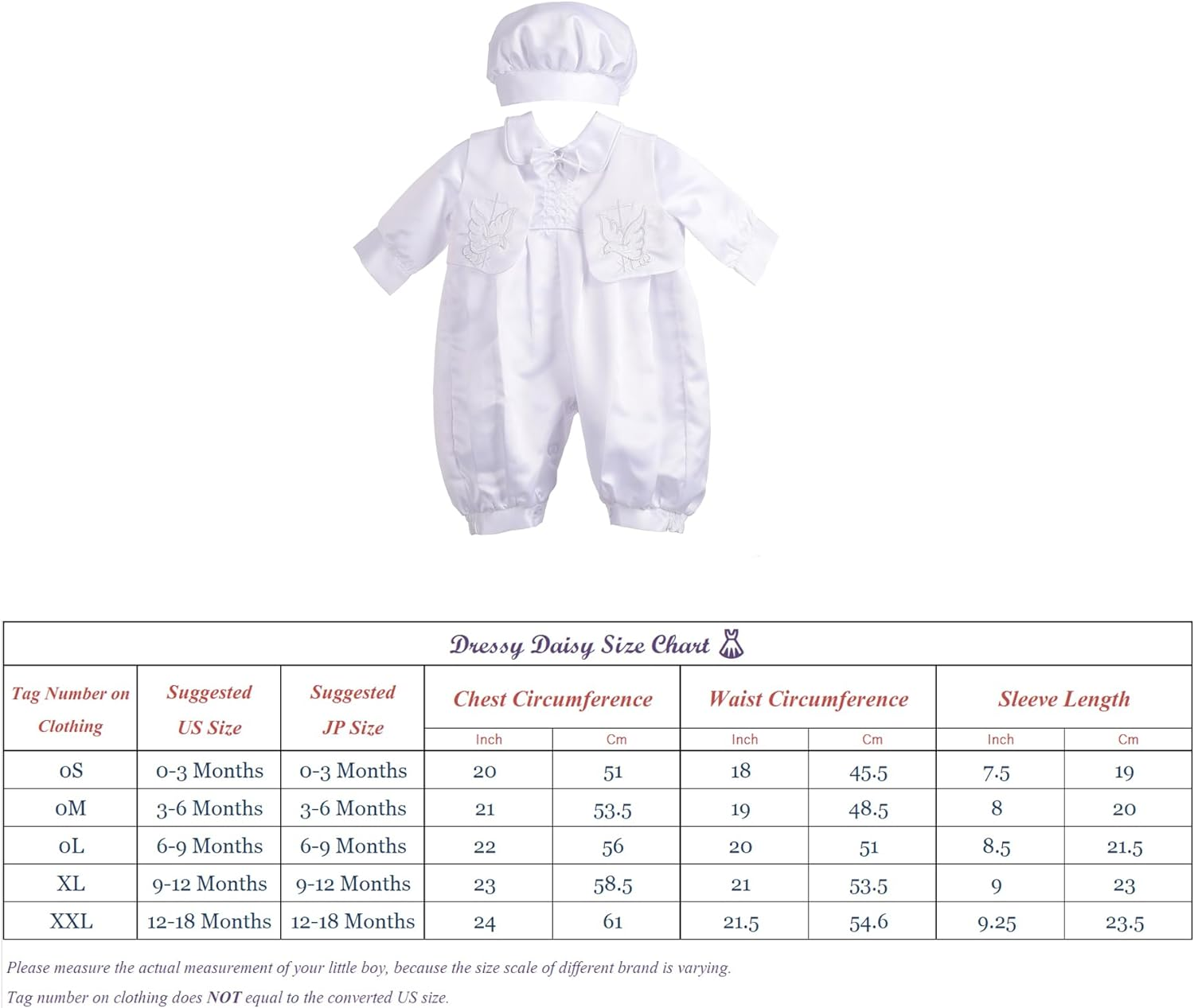 Dressy Daisy Infant Baby Boy Christening Baptism Outfit Satin Romper Bodysuit... - Picture 7 of 13