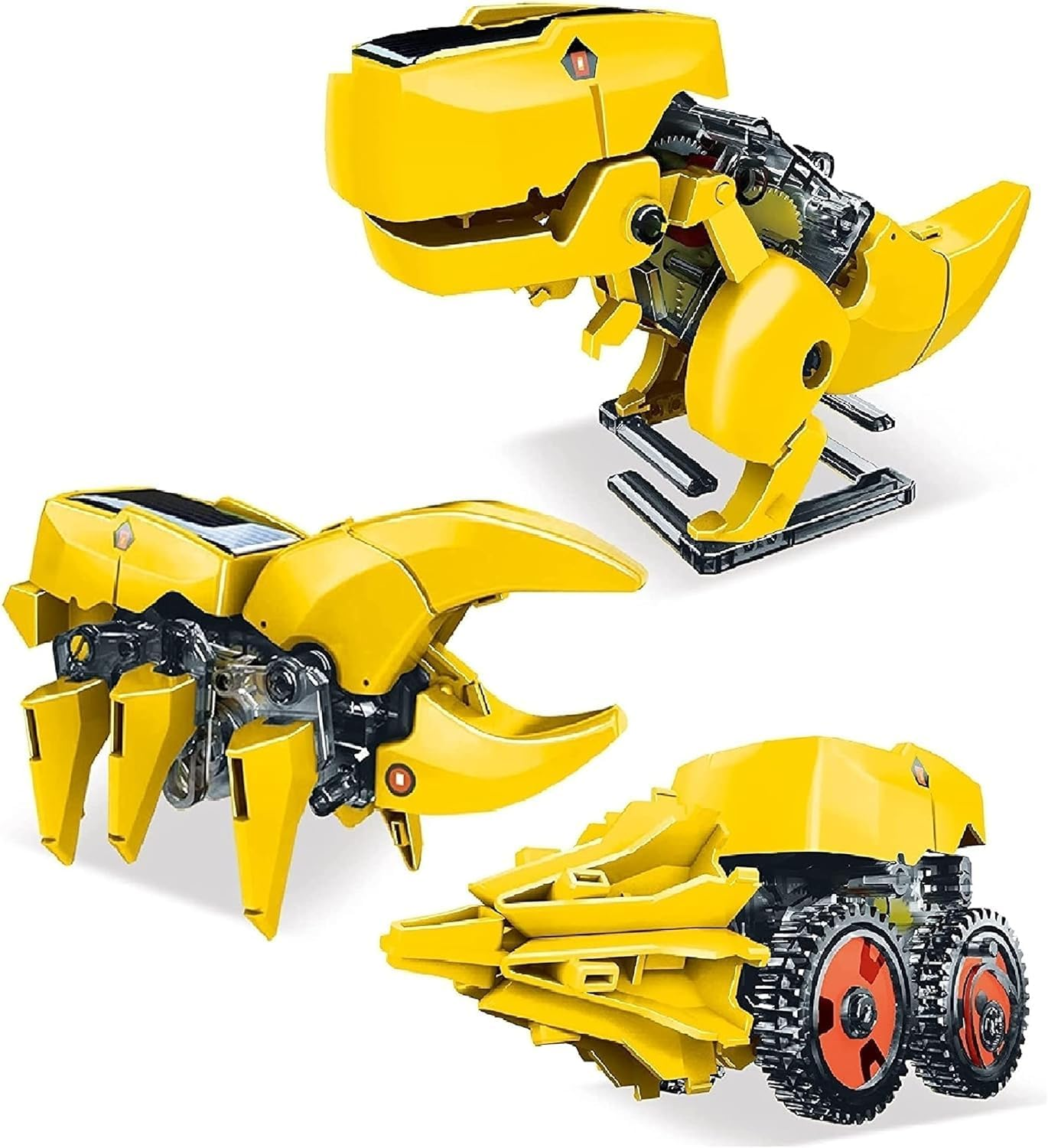 STEM Kids Solar Powered Dinosaur Robot Educational Learning Engineering Building Toy 3-In-1 Creative Unique Transformation Renewable Sun Energy Science Experiment DIY Kit Boy Girl Age 8+