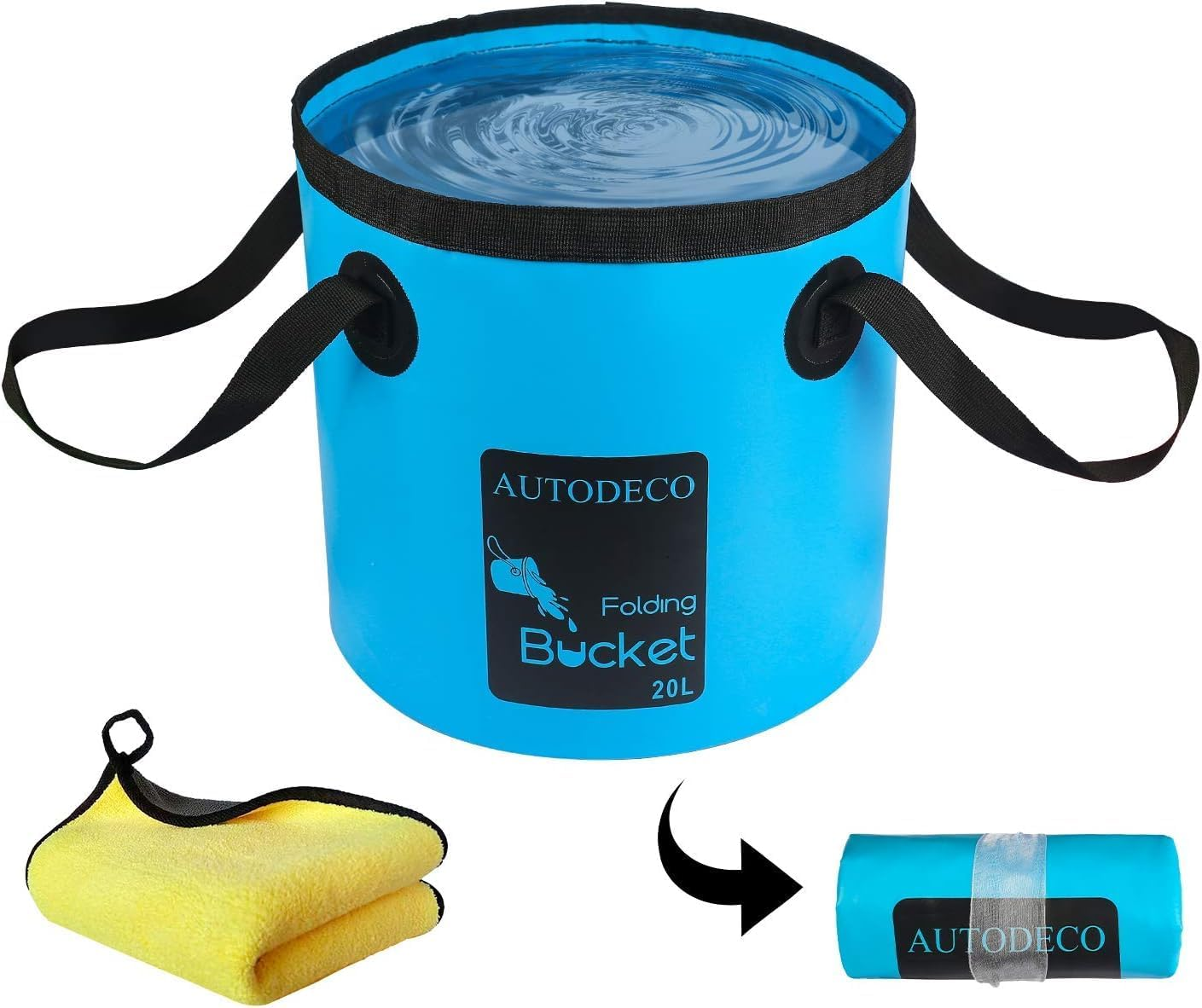 Collapsible Bucket 5 Gallon Container Folding Water Bucket Portable Wash Basin 20L