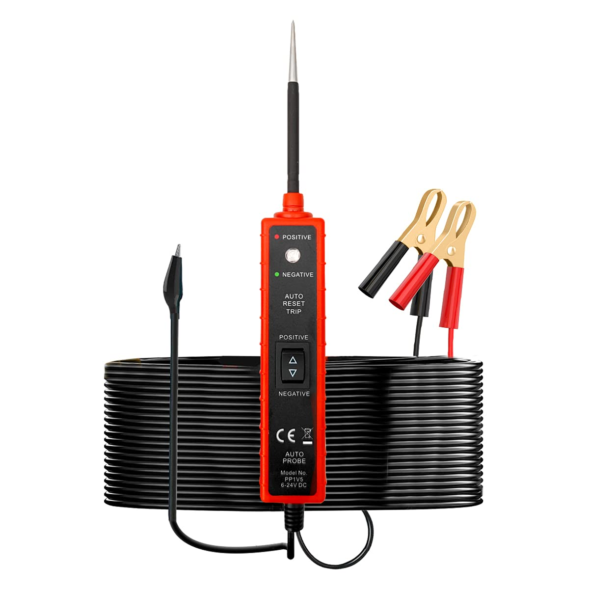 Power Circuit Probe Tester 6V-24V DC Test Light Automotive Short Circuit Finder 12V Auto Electrical Tester Kit 12 Volt Car Fuse Tester Tool Component Tester Polarity Identify Overload Protection