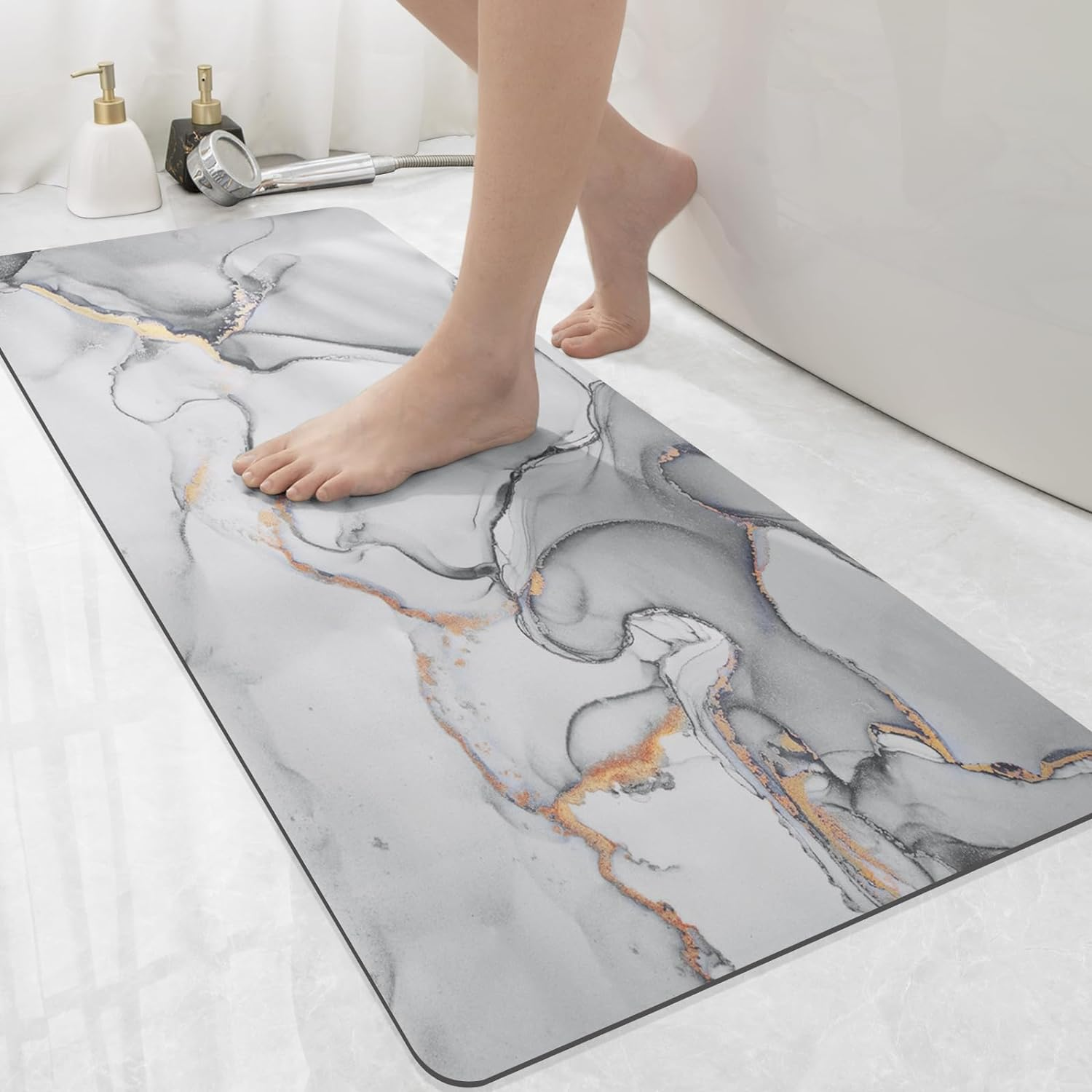 DEXI Bath Mat Rugs Bathroom Floor Mat Super Absorbent Ultra Thin Low Profile ... - Picture 15 of 17