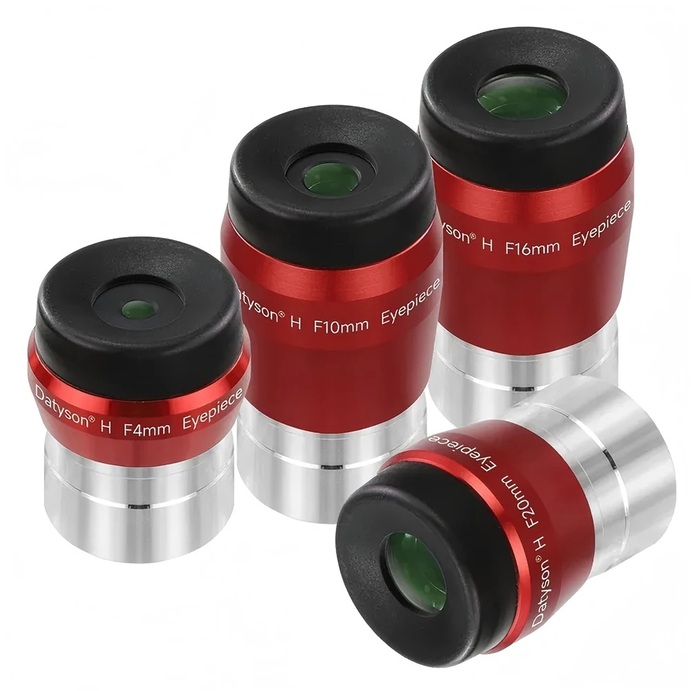 Datyson 1.25INCH Telescope Eyepiece Kit 4mm/10mm/16mm/20mm FMC Green Film Eyepiece for Planetary & Deep Sky Observation