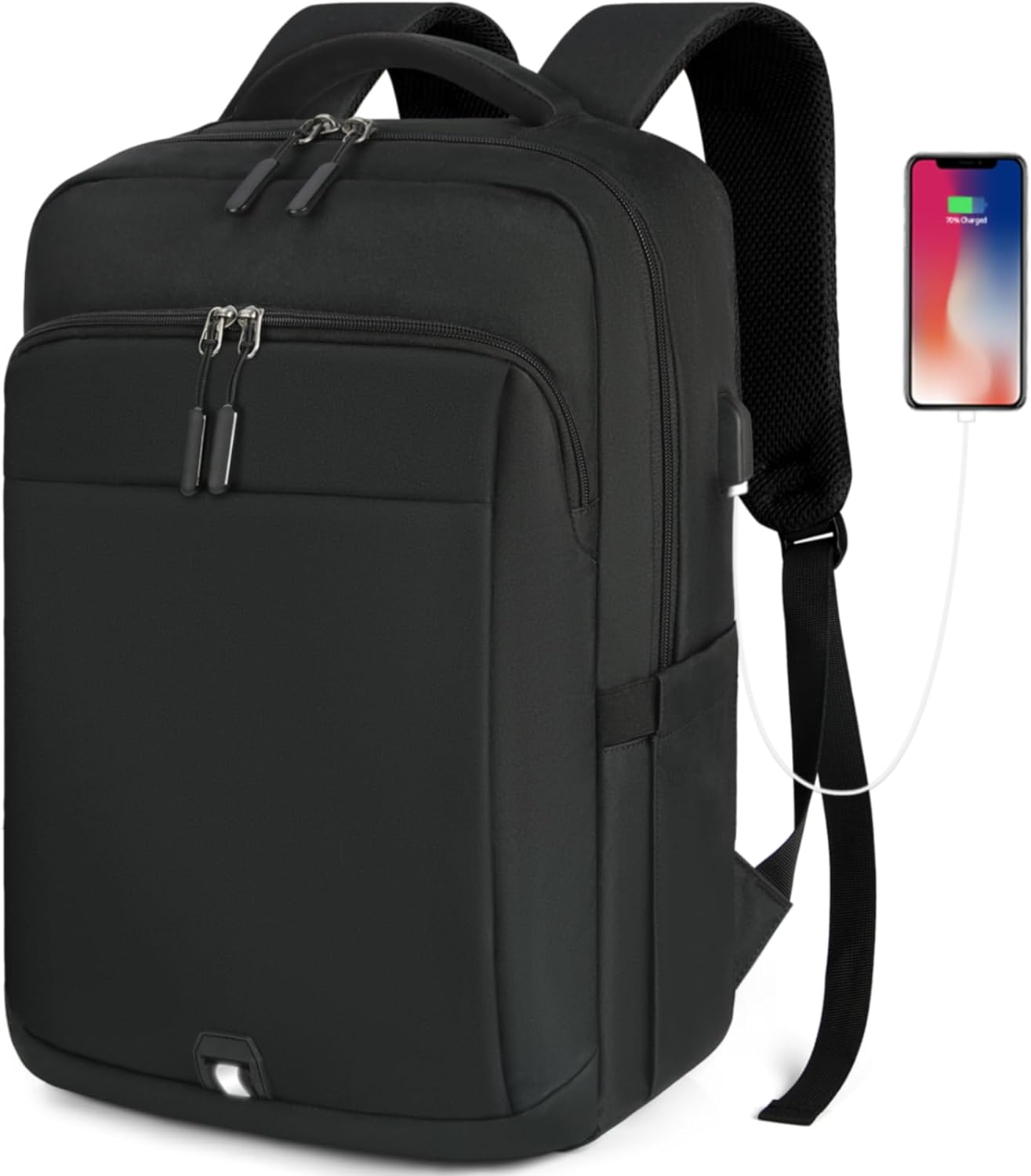 Laptop Backpack 15.6 inch Travel Backpack for Men and Women Anti Theft Backpacks with USB Charging Port Large Waterproof Computer Backpack for Work School, Black