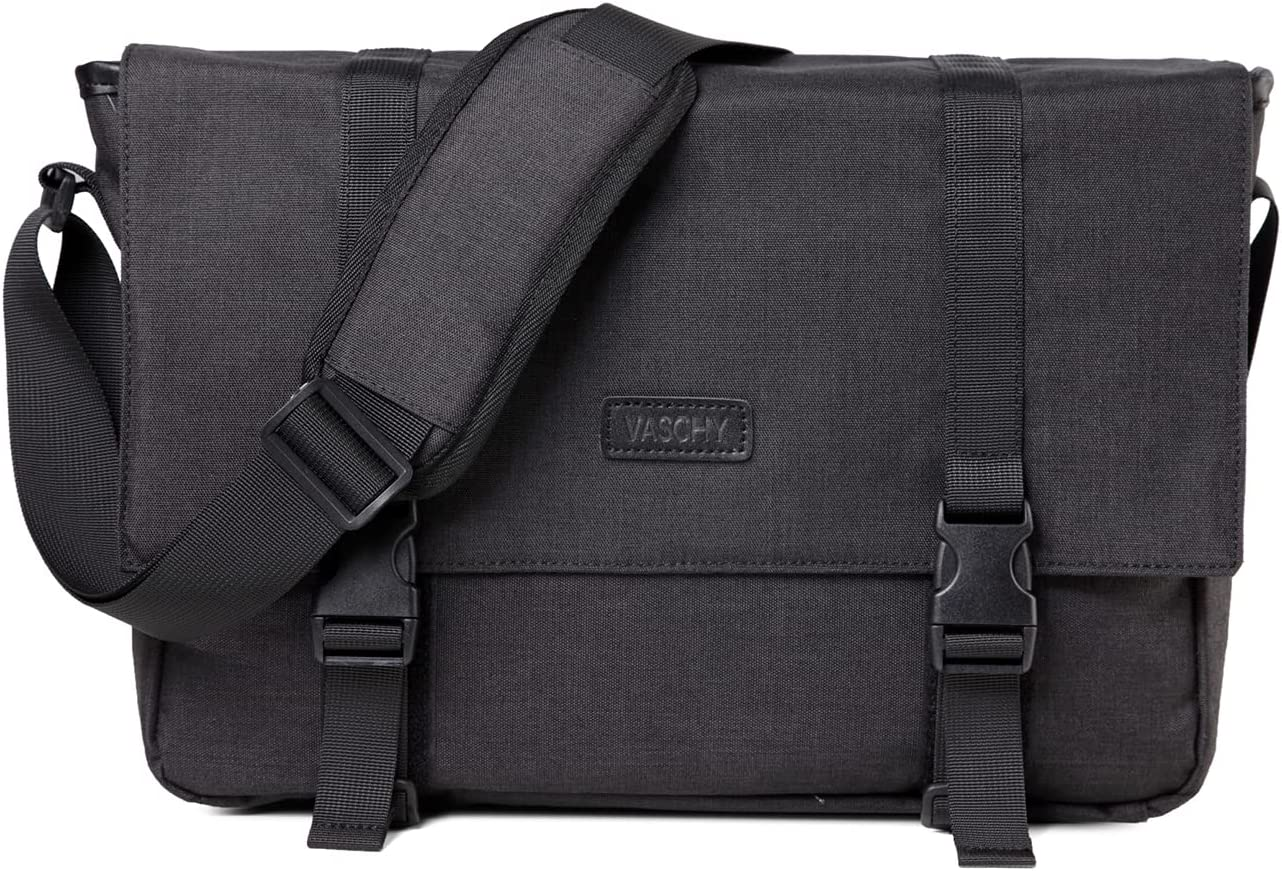 Messenger Bag,Vaschy Water Resistant Slim Crossbody Laptop Shoulder Bag