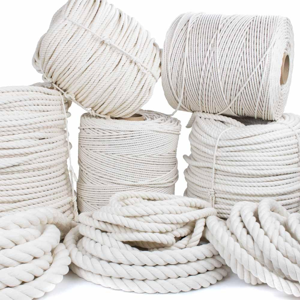 GOLBERG Twisted 100% Natural Cotton Rope White Cotton Rope 1/4 Inch x 25 Feet