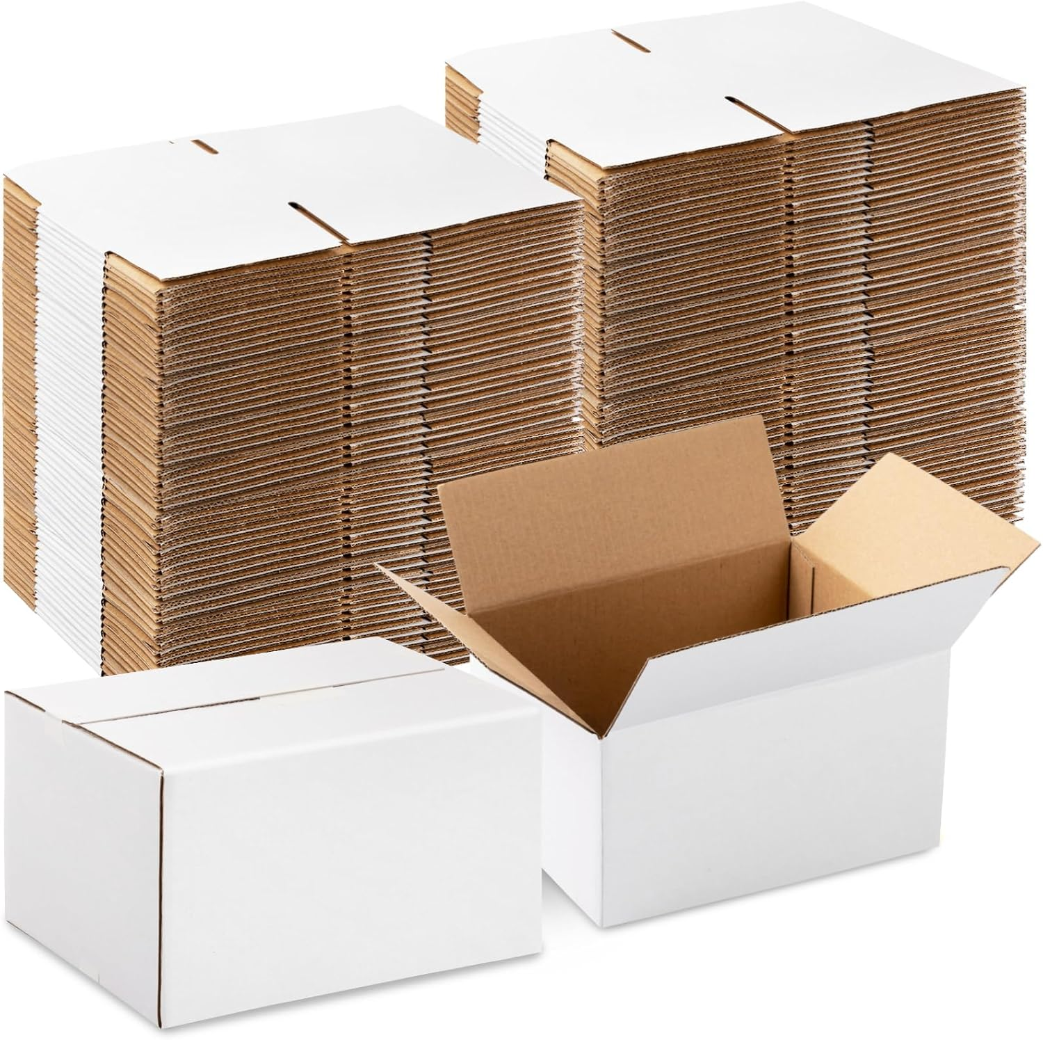 72 Pcs Shipping Boxes Corrugated Cardboard Small Shipping Boxes for Packaging Mailing Packing Moving Small Business Storage Crafts Gifts(7X5X4 Inch,White)