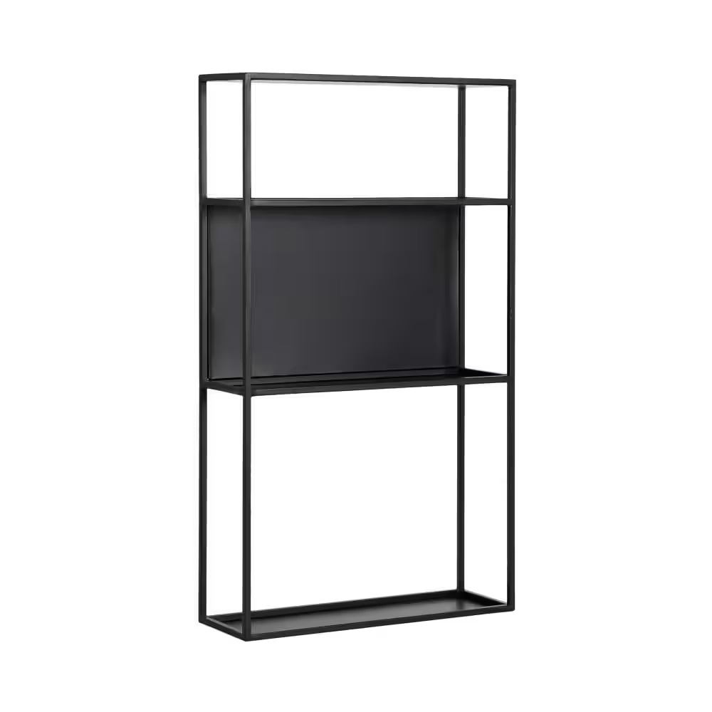 Nomi 18 In. W X 6 In. D Black Metal Decorative Wall Shelf