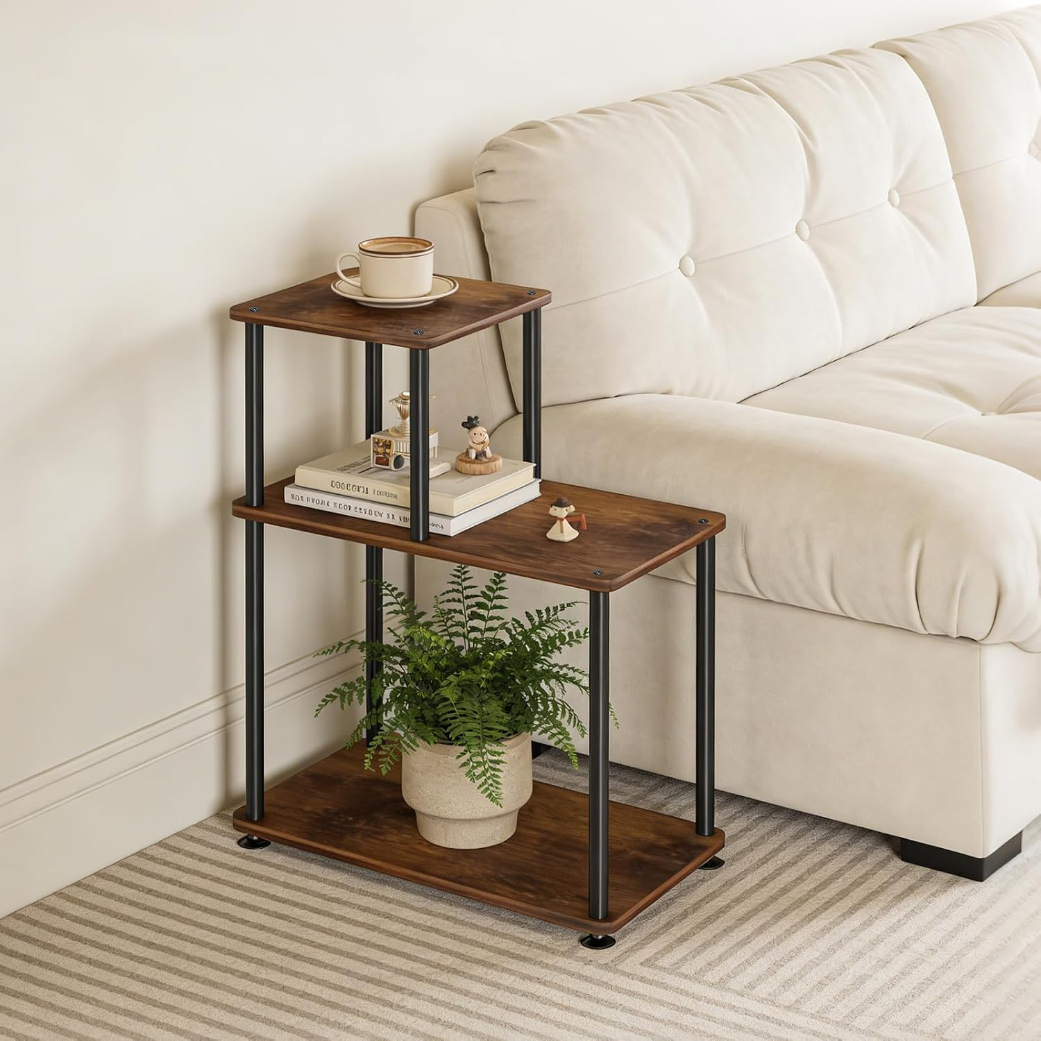 Delsol 3 Tier Side Table Small End Table Sofa Side Table for Small Spaces