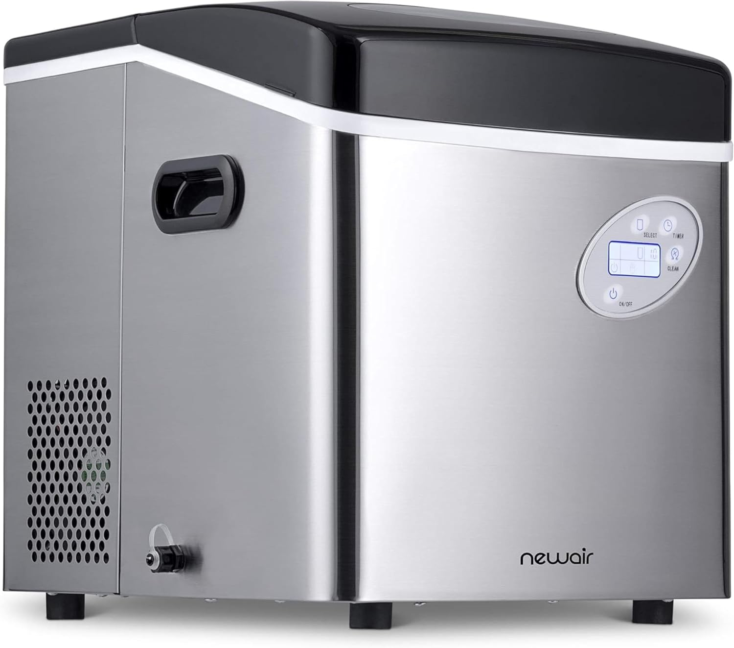 50 Lb. Countertop Ice Maker | Portable Bullet Ice Machine | 12 Cubes in 7 Minutes, 3 Ice Sizes | Stainless Steel, Self-Cleaning, Bpa-Free