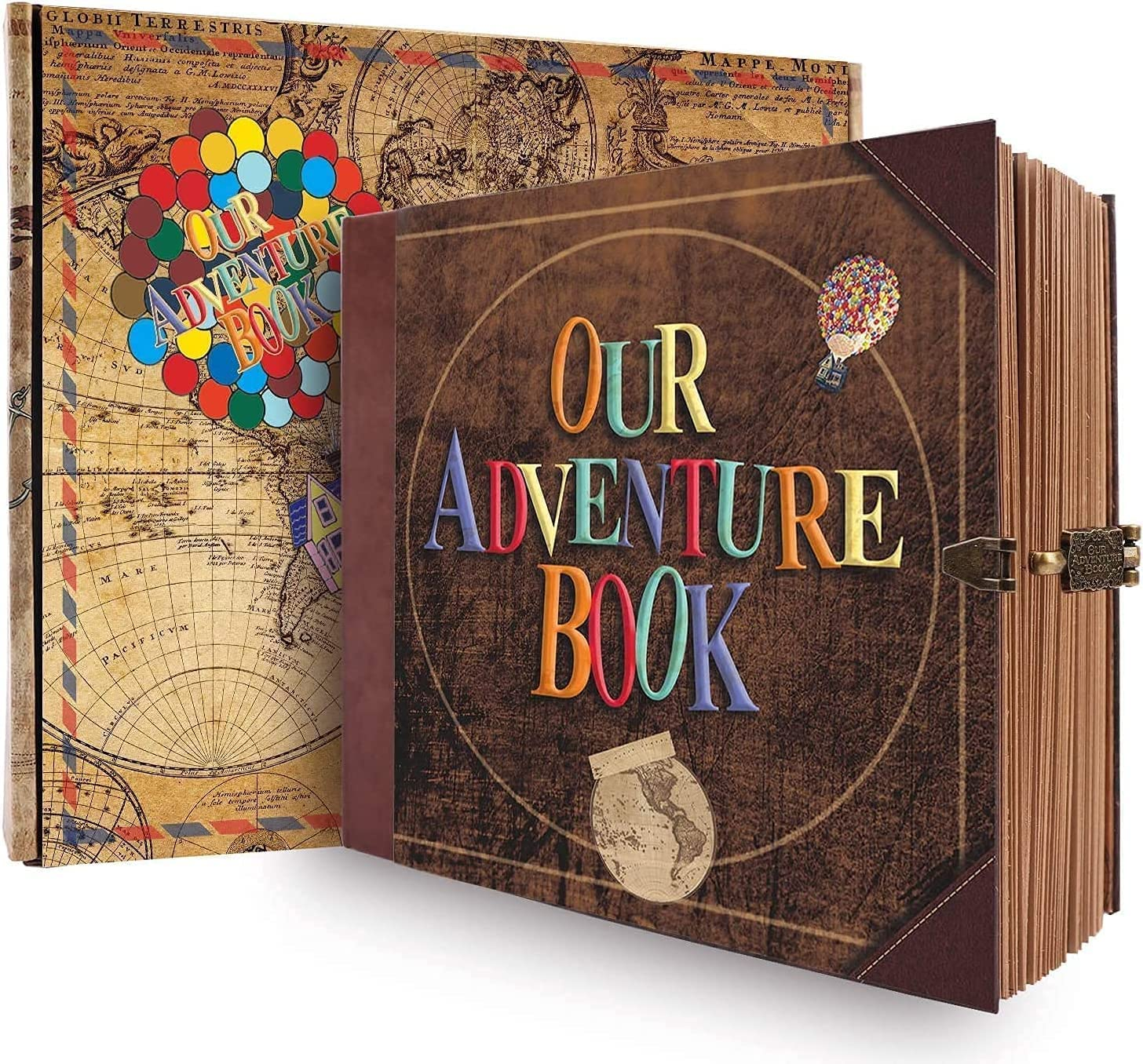 Our Adventure Book Travel Diary, Scrapbook, Photo Album, Retro Style Souvenir, Vintage Guestbook DIY Anniversary Wedding Writing Baby Friend Gift, Women'S Day Gift (Ball)