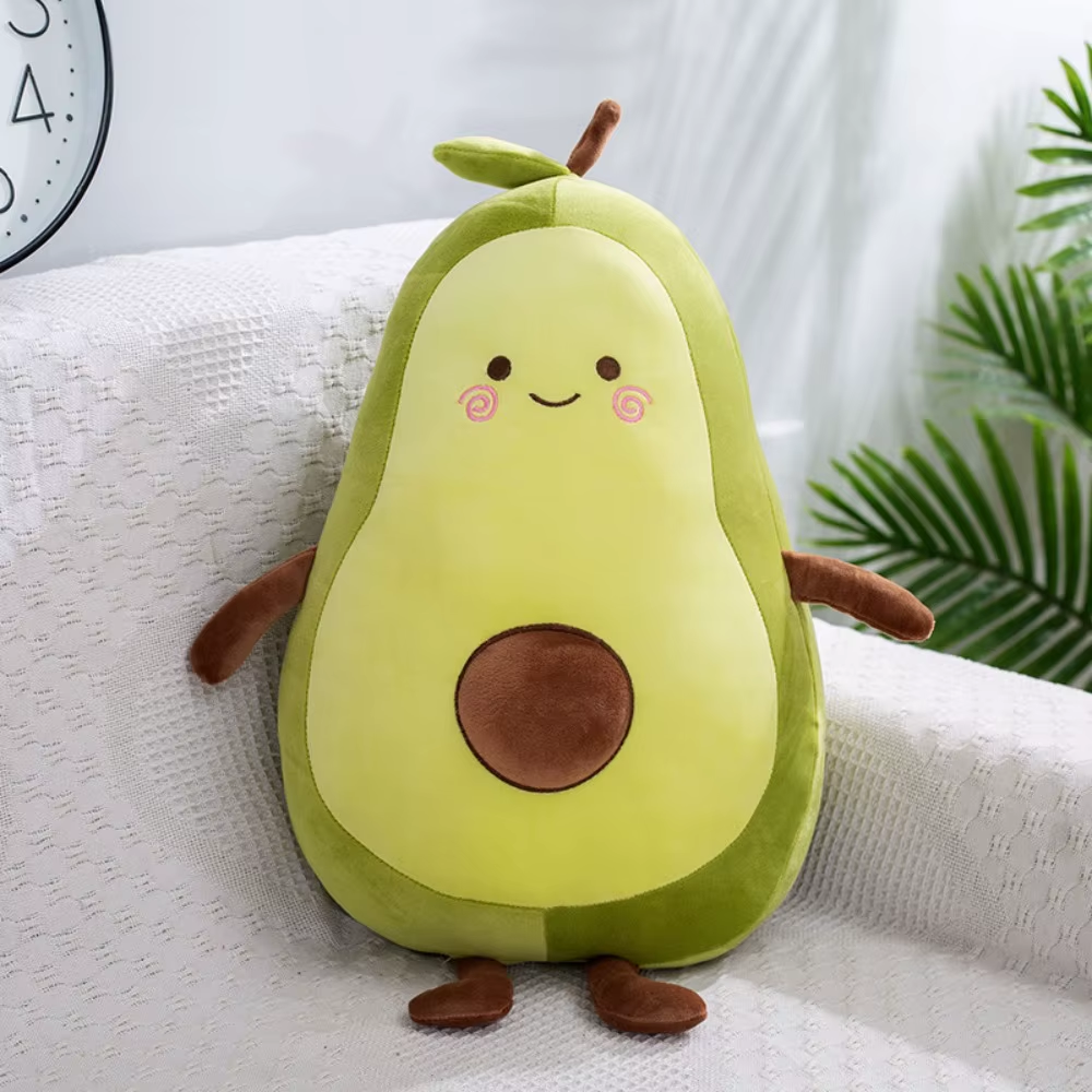 Kawaii Stuffed Fruit Avocado Doll Green Giant Avocado Plush Toy Soft Doll Big Sleeping Pillow Birthday Cute Gift for Girl