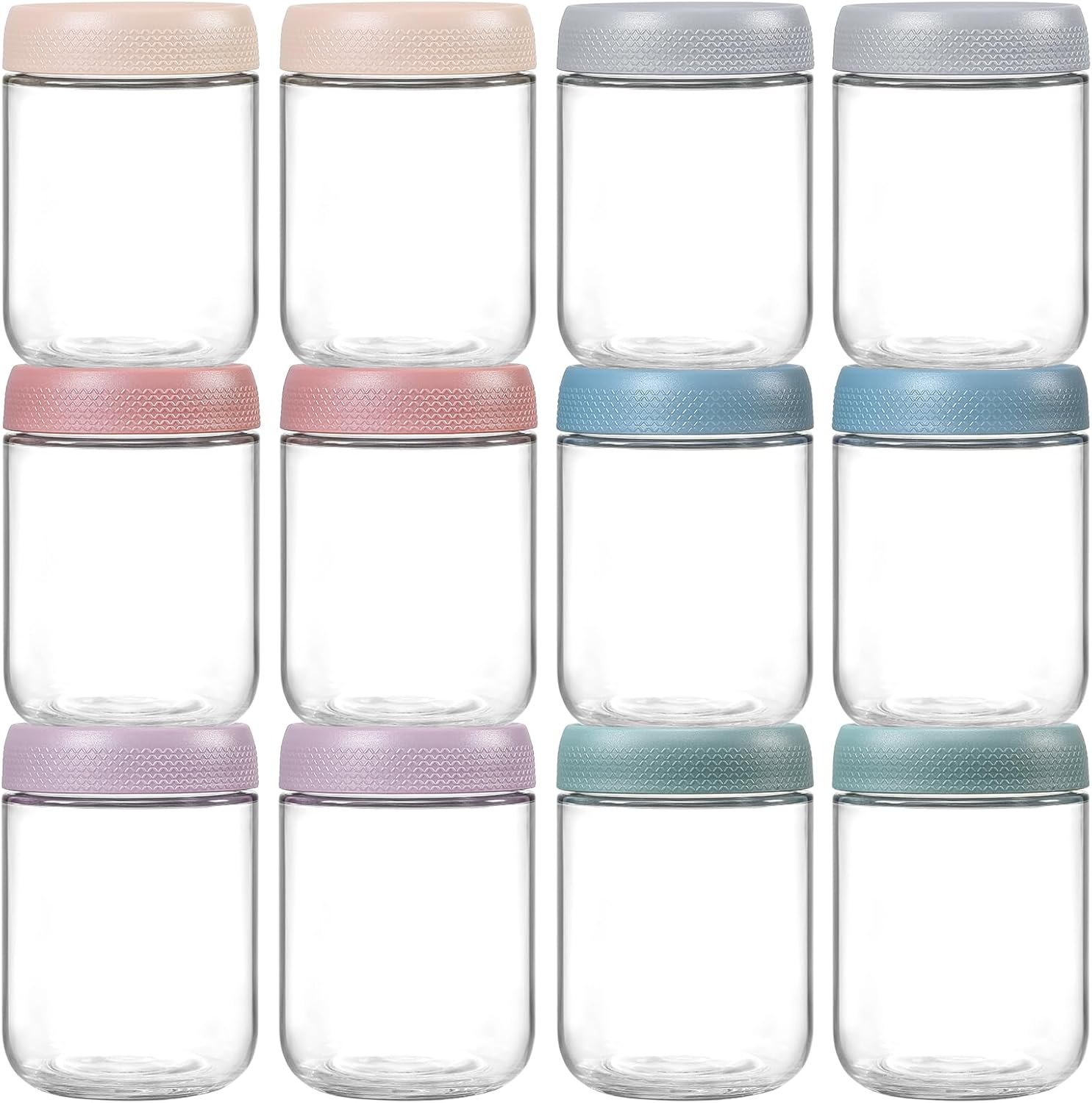 2-Pack 16oz Glass Jars with Airtight Lids, Mason Salad & Food Storage Jars