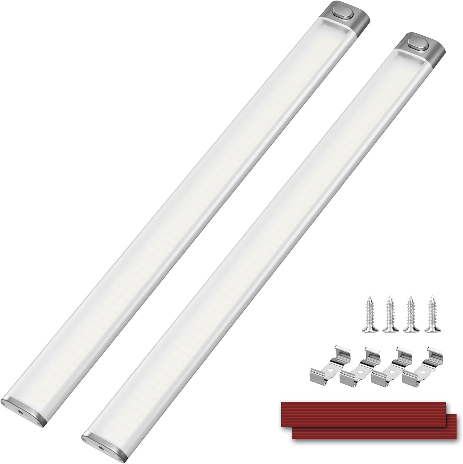 2PCS 12V Interior LED Lights, Upgraded 168 LED Universal Strip Light with On/Off Switch, 40CM 6000K White Lamp for Caravan Motorhome Bus Van Car Camper RV Kitchen Wardrobe