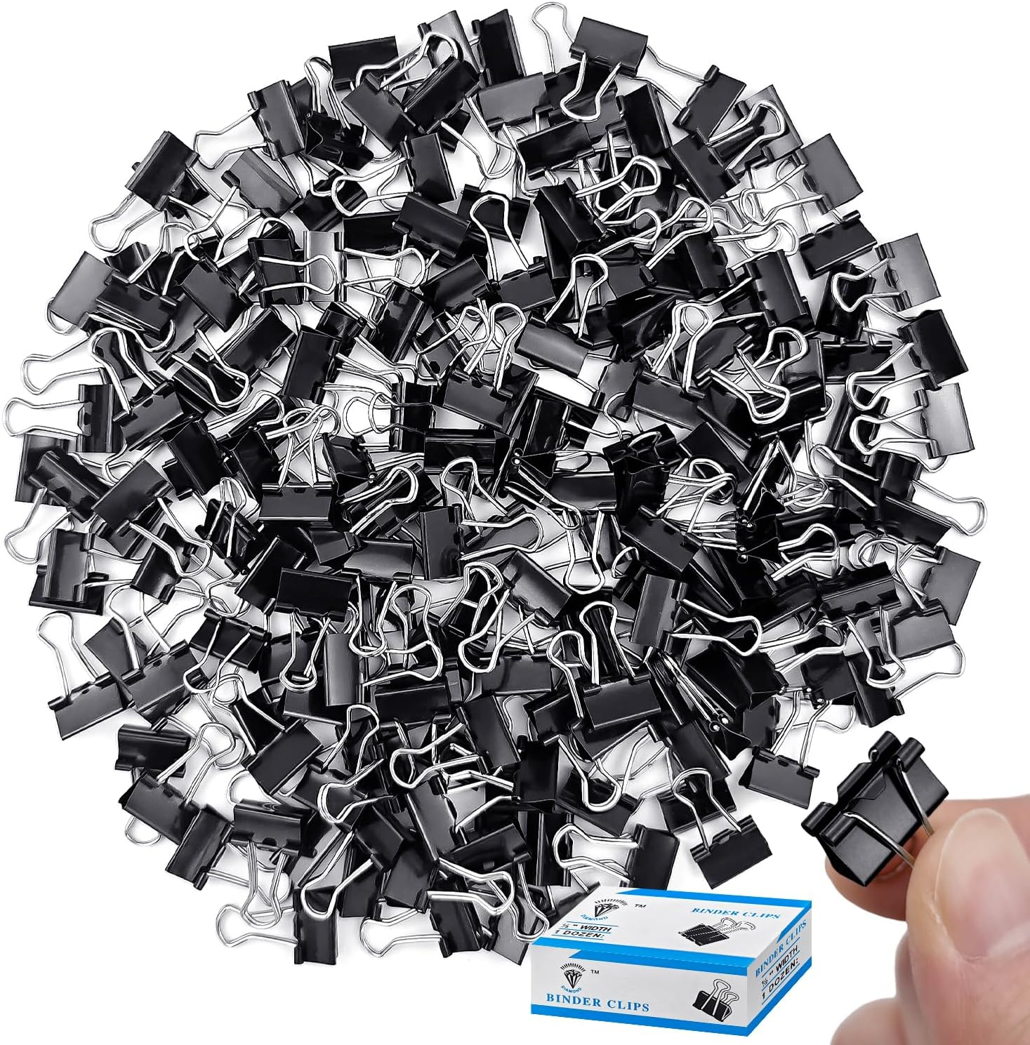 240 Pack Mini Binder Clips, Black Binder Clips, Small Paper Clips 15Mm / Inch. Micro Size Office Clips for Home School Office and Business (15Mm / Inch-240 PCS)