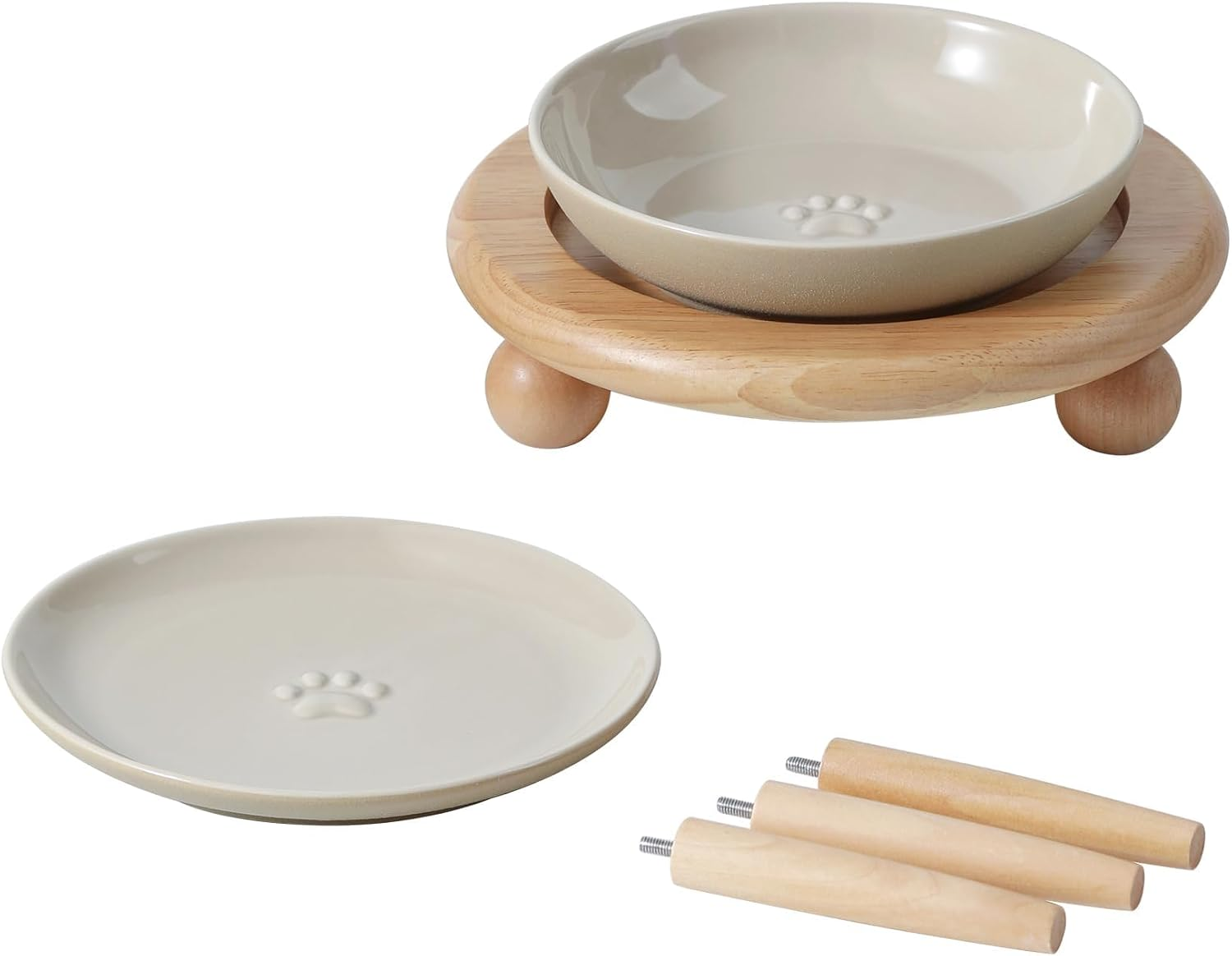 Platos Elevados Para Gatos Set De Comida Y Agua Cuenco De Ceramica Para Mascotas