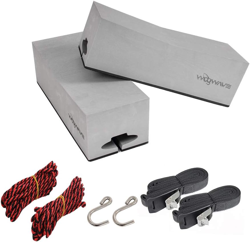WOOWAVE Kayak Carrier Deluxe Carrier Kit Universal Soft Standard Foam Block for Roof Racks Car-Top Replacement with Tie-Downs, 12 Inches