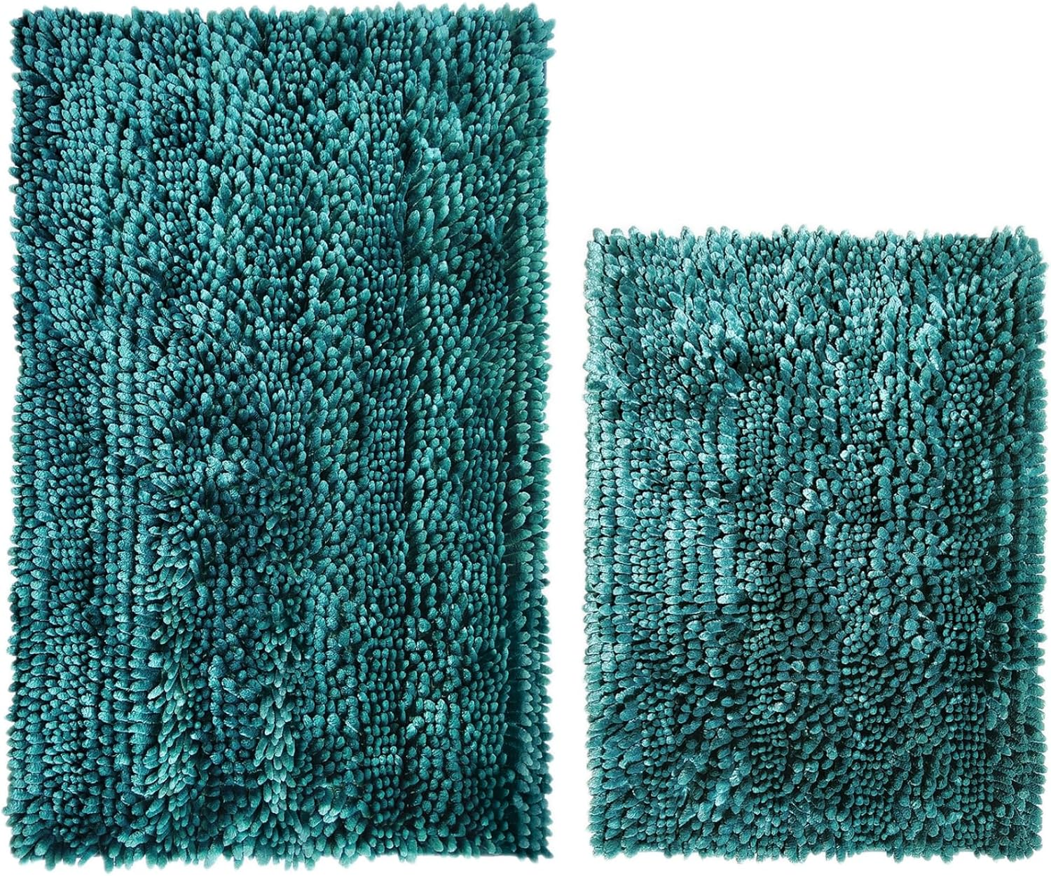 Bathroom Rug Bath Mat Dark Teal Set of 2 Piece Non Slip Super Absorbent Water Bath Rugs,Ultra Soft Super Cozy Velvet Chenille Bath Mats for Bathroom Floor,Tub,Shower,20X32+16X24 Inch