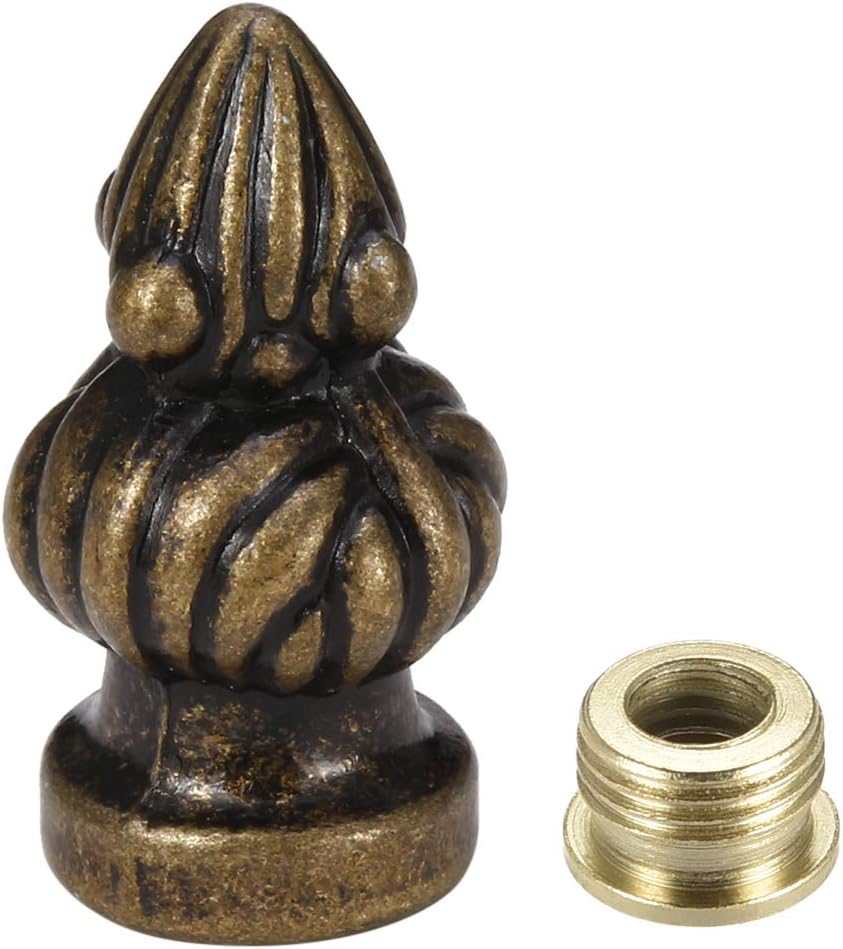 Uxcell Bronze Cap Knob Lamp Shade Finial Decoration Dual Thread 1-3/8 Inch High