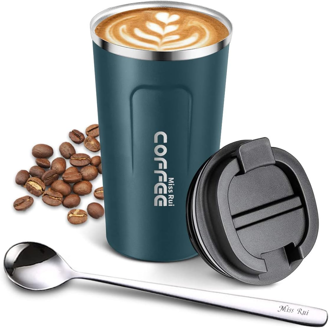 Miss Rui Coffee Cup Travel 510ml Reusable Coffee Mug Stainless Steel Insulate... - Picture 3 of 13