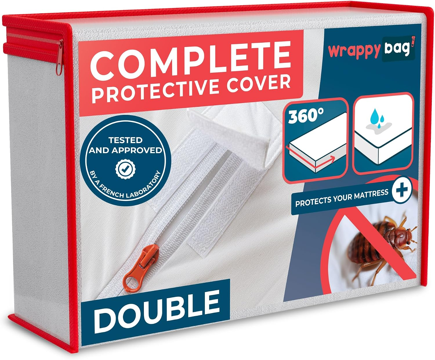 Wrappybag Bed Bug Mattress Protector - Waterproof Encasement 135X190X30