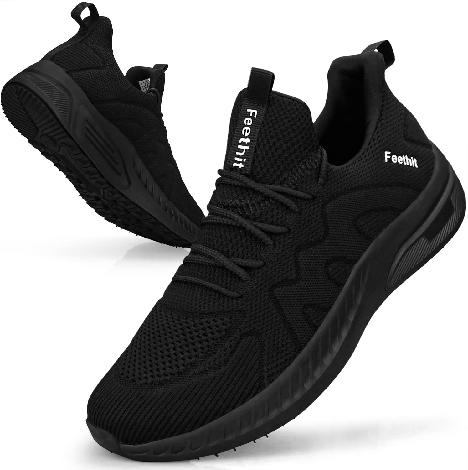 Trainers Men Running Shoes Sports Walking Gym Sneakers Outdoor | Breathable Knitted Mesh Upper, Cushioned Inner, Grippy EVA Rubber Sole, Slip-On Lace-Up, Fits Sports, Gym, Work & Daily Wear