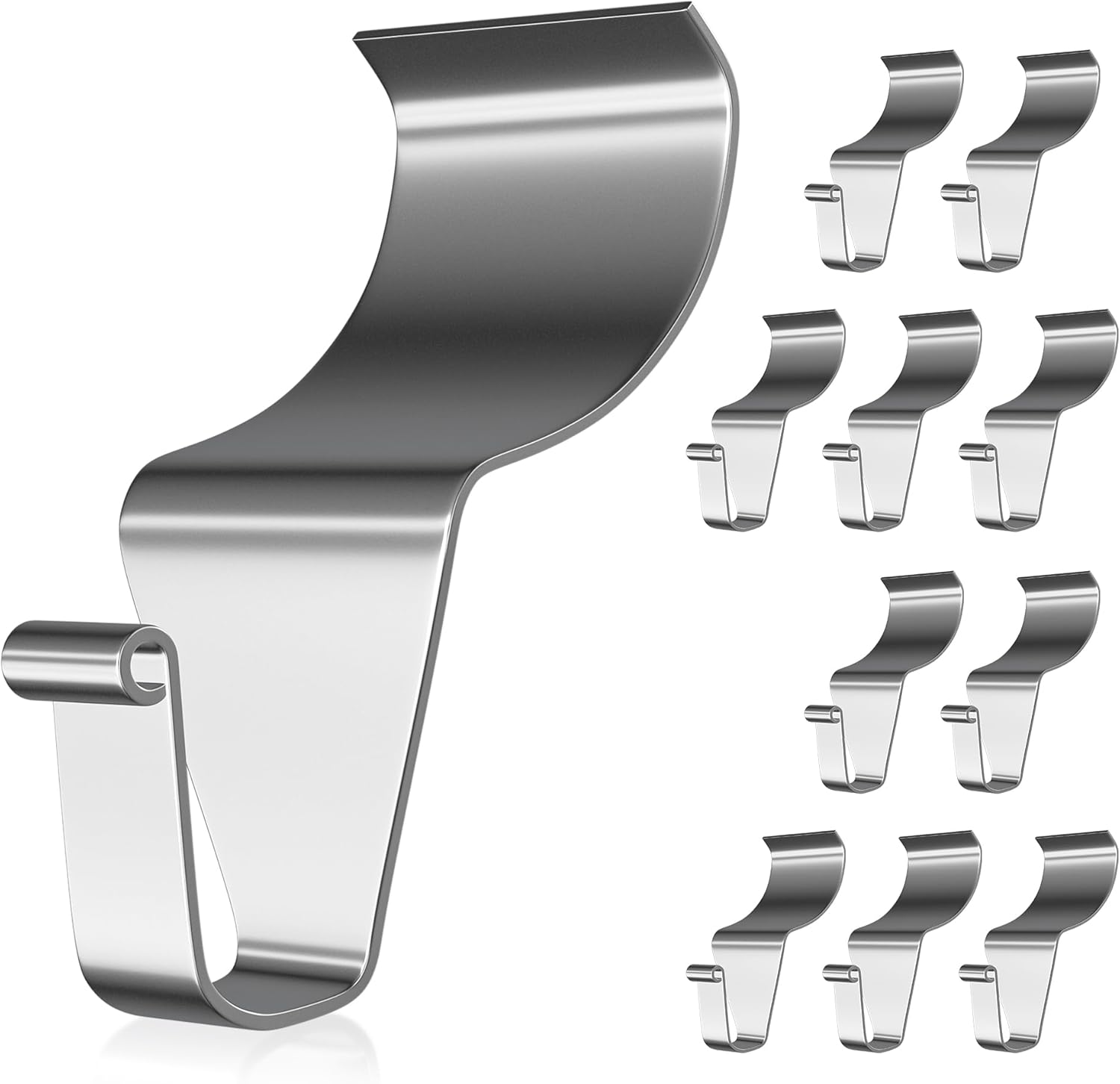 Vinyl Siding Hooks, Heavy-Duty Stainless Steel Siding Hooks Vinyl Siding Hangers, Low Profile & No Holes Needed Siding Clips for Hanging Wreaths (silver-10pack)