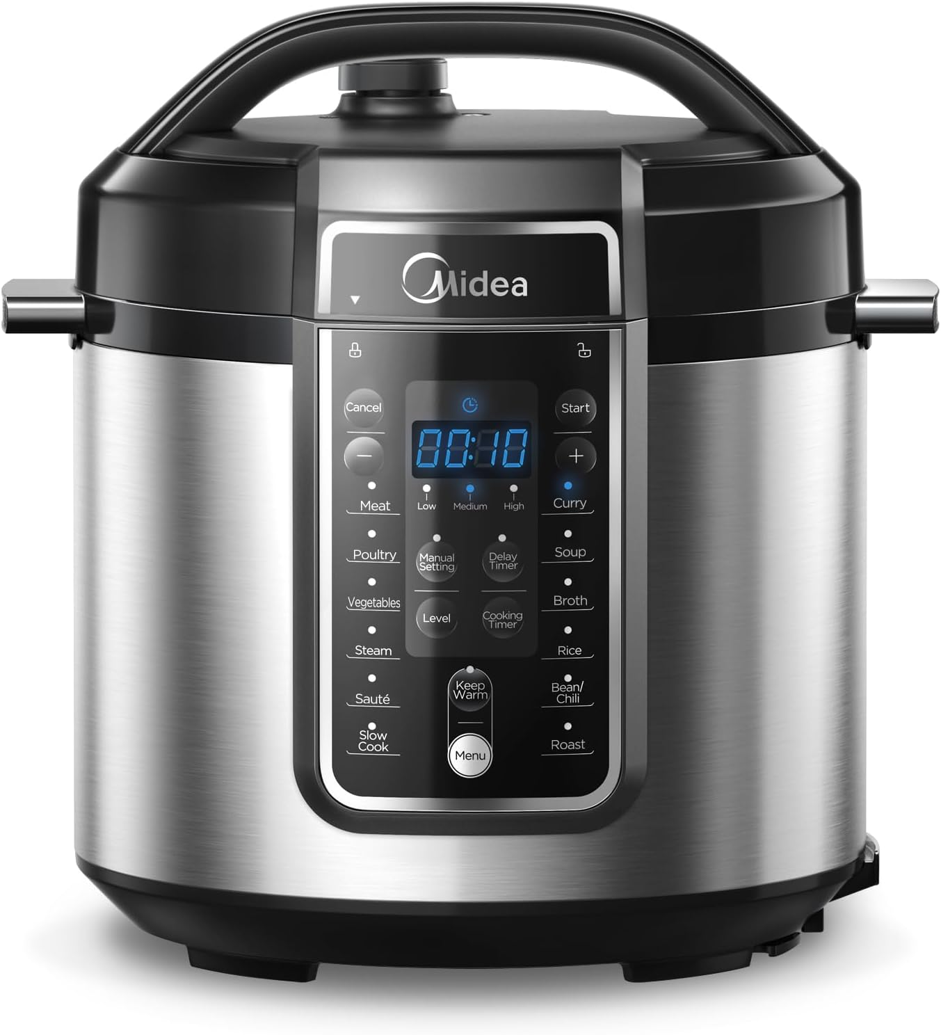 6L Electric Pressure Cooker with 12 Preset Cooking Functions,Stainless Steel Pressure Cooker with 24H Preset Timer and LED Display, Slow Cooker Non-Stick Inner Pot,10 Safety Features, MPC60010
