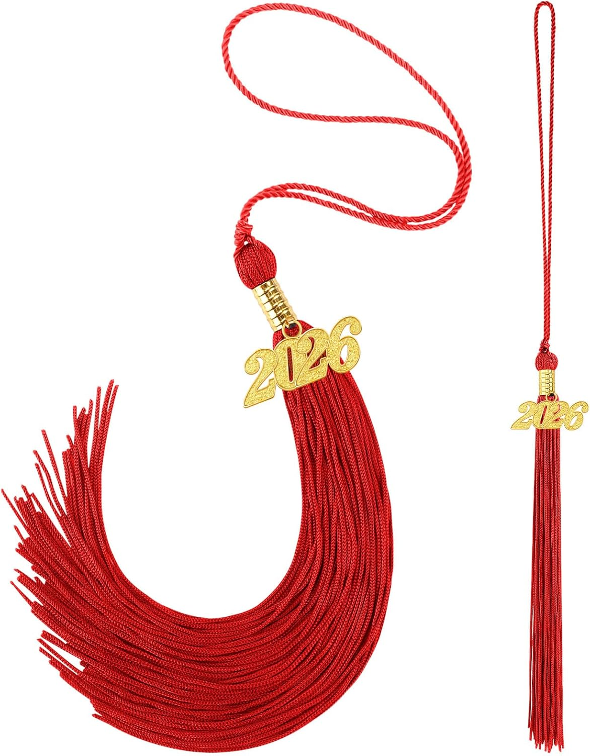 2026 Graduation Tassel Set, Red Cap Accessories for Commencement Ceremonies