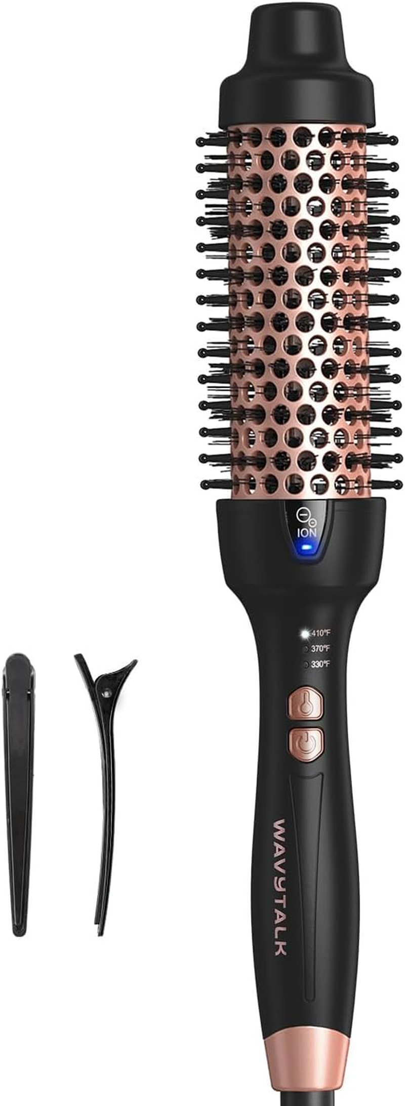 Updated Version Thermal Brush for Blowout Look, Blowout Express 1.5 Inch Ionic Thermal round Brush Makes Hair Smoother Get Natural Curls, Dual Voltage, Easy to Use