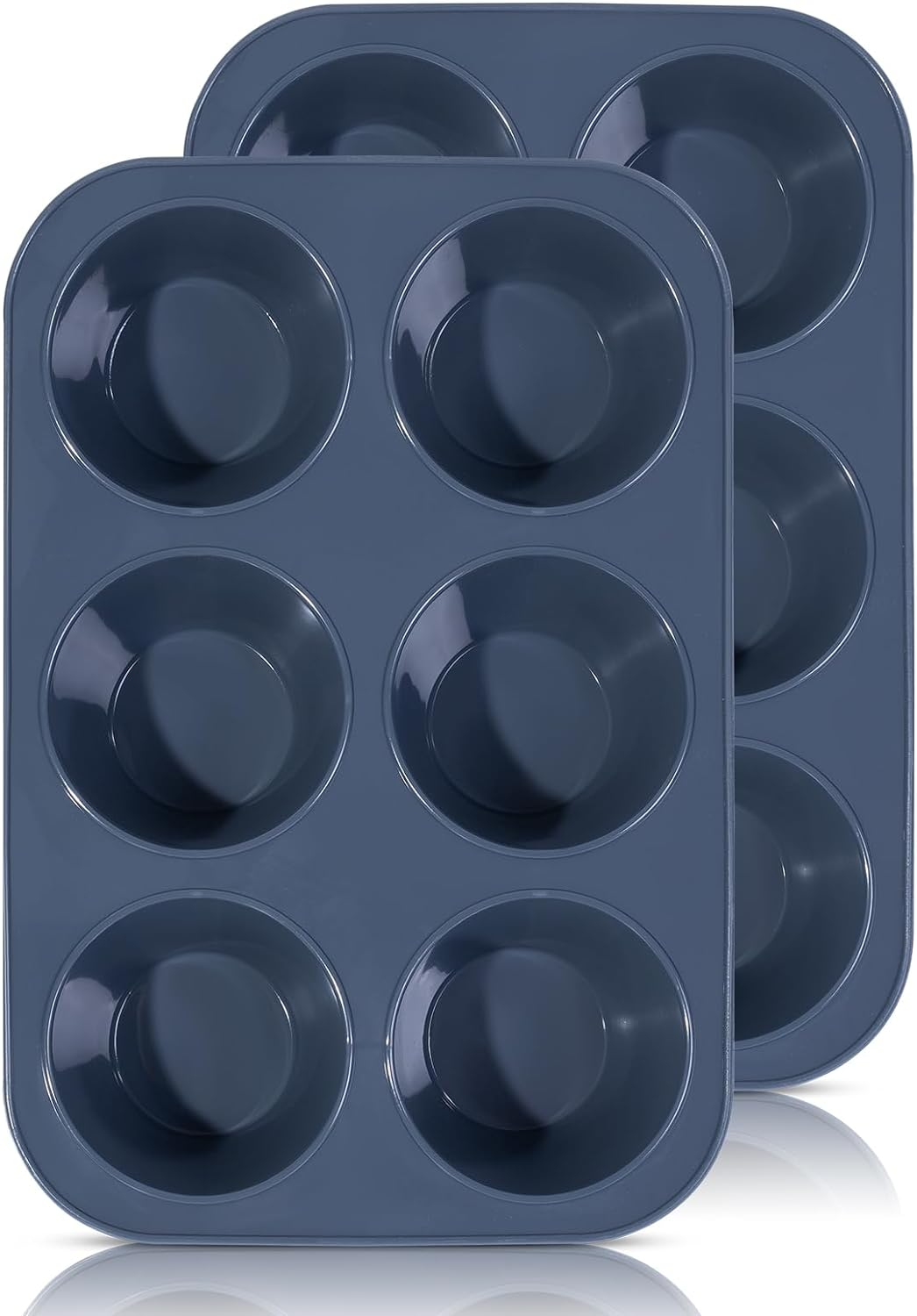 Silicone Muffin Baking Pan & Cupcake Tray, Silicone Muffin Pan Cupcake Tray Pan Nonstick Tray Muffins Cake Molds Tin Large Silicon Bakeware Bpa Free Dishwasher Microwave Safe