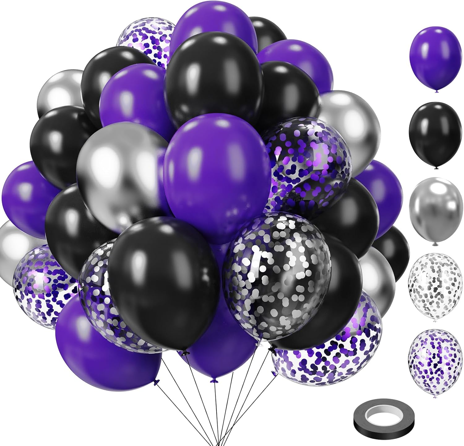 Black White Gold Balloon Garland Kit, 114Pcs Black and Gold Party Decorations... - Picture 8 of 12
